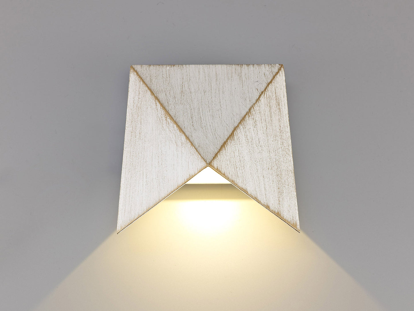 Helsby Wall Lamp, 1 x 7W LED, 3000K, 610lm, IP54, White and Gold, 3yrs Warranty
