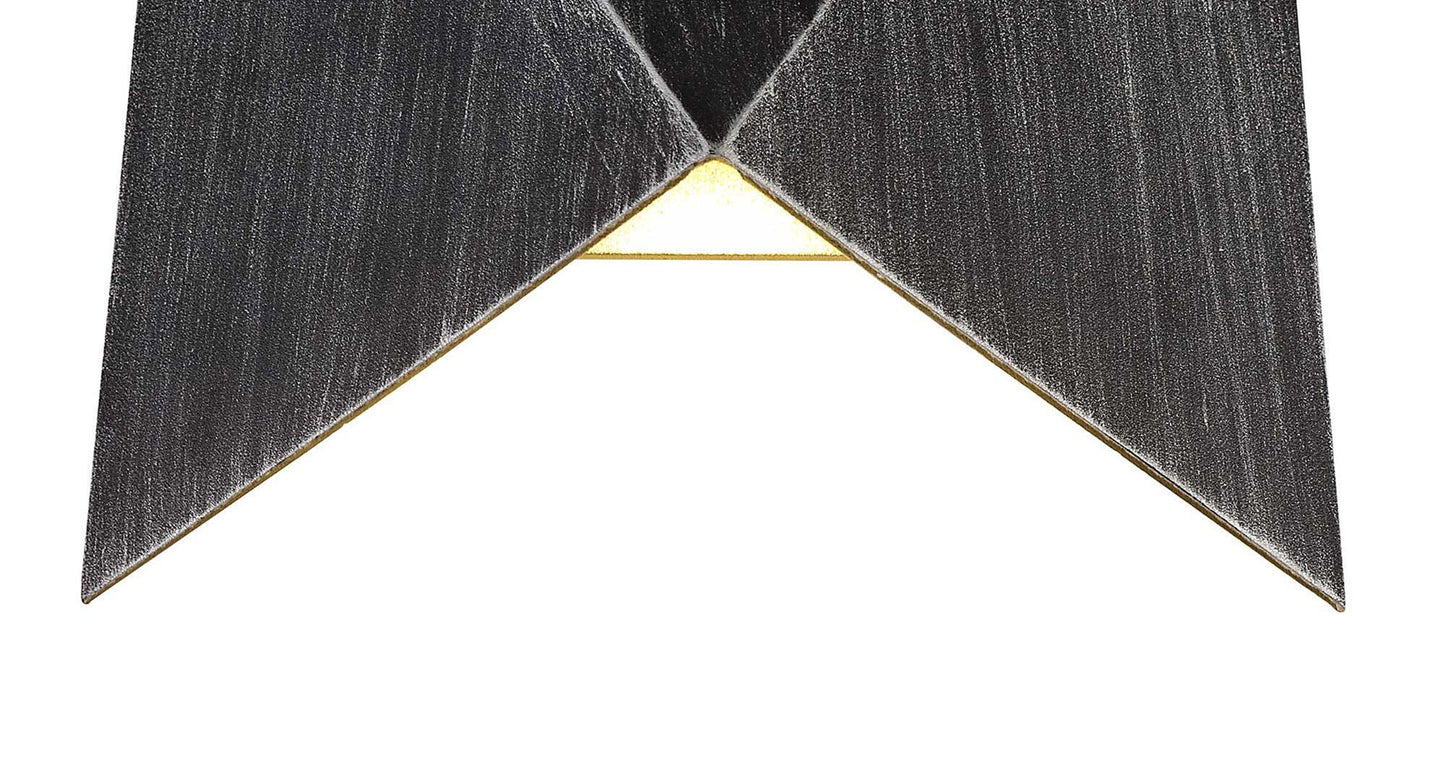 Helsby Wall Lamp, 1 x 7W LED, 3000K, 610lm, IP54, Black and Silver, 3yrs Warranty