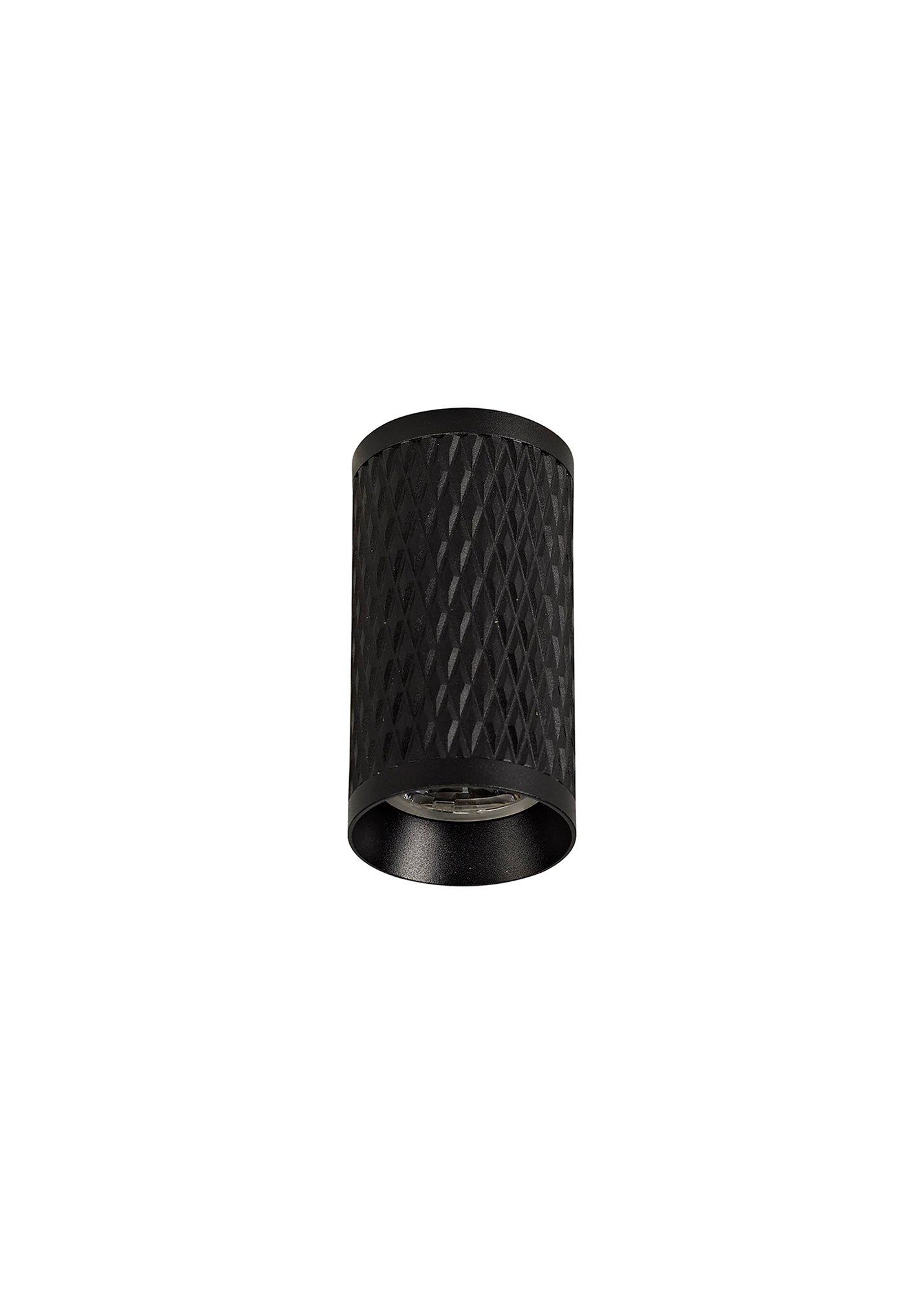 Heyes 1 Light 11cm Surface Mounted Ceiling GU10, Sand Black and Acrylic Ring
