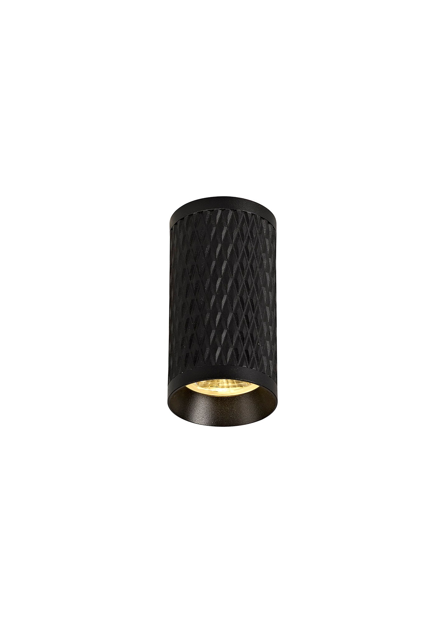 Heyes 1 Light 11cm Surface Mounted Ceiling GU10, Sand Black and Acrylic Ring