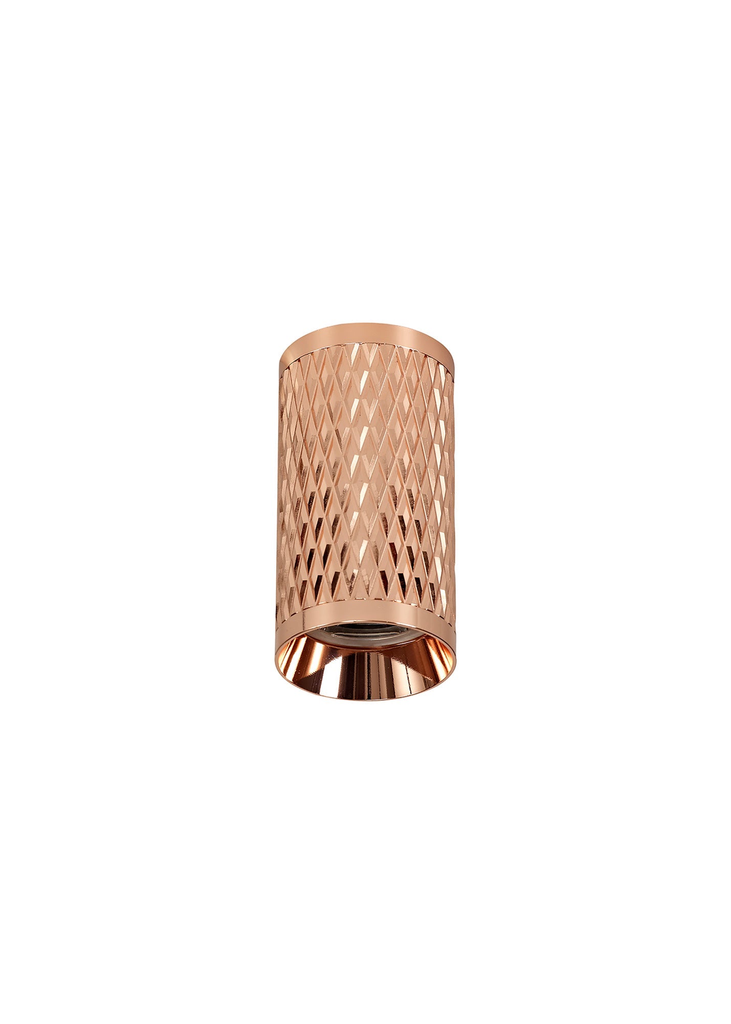 Heyes 1 Light 11cm Surface Mounted Ceiling GU10, Rose Gold and Acrylic Ring