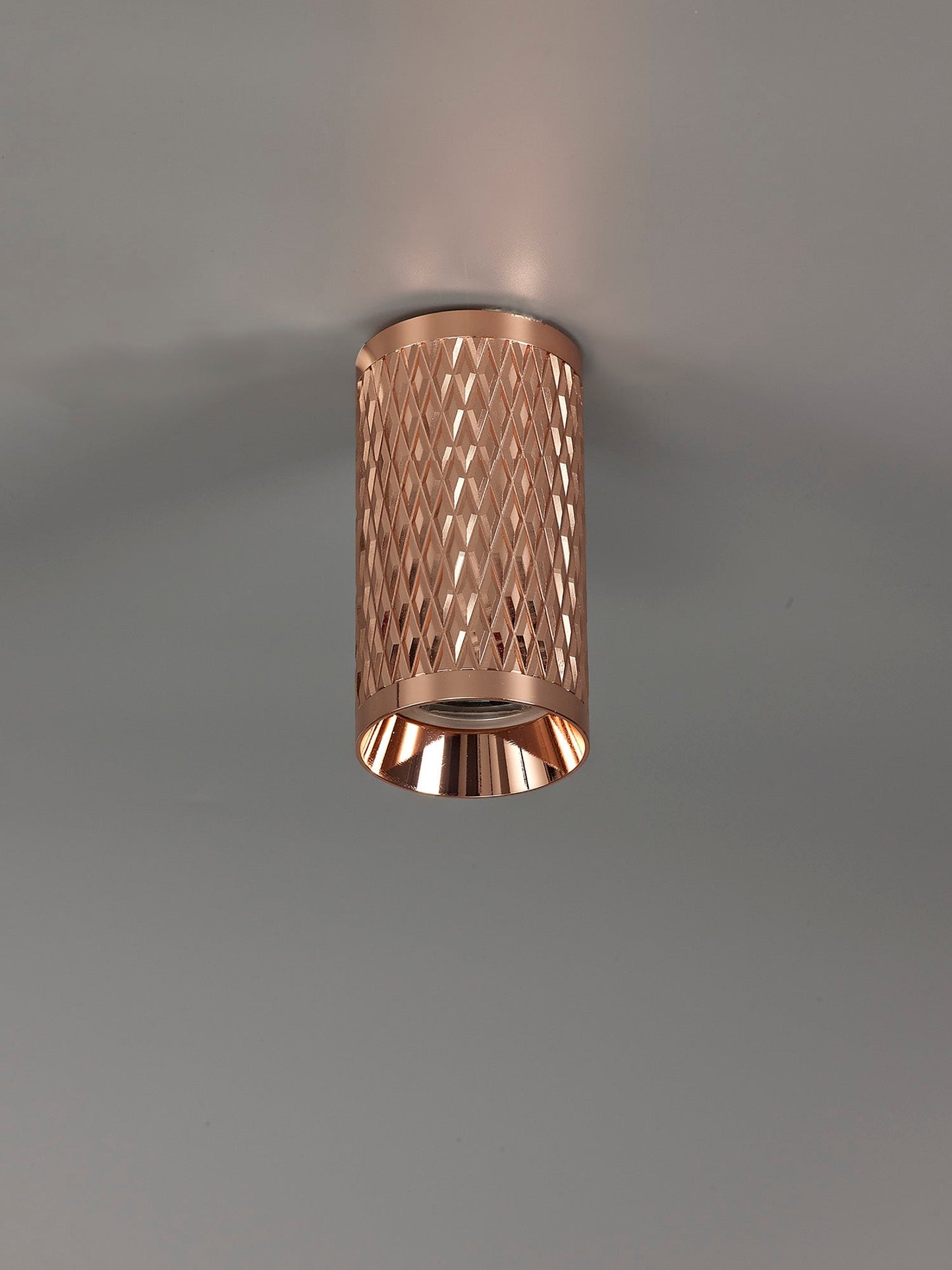 Heyes 11cm Surface Mounted Ceiling Light, 1 x GU10, Rose Gold