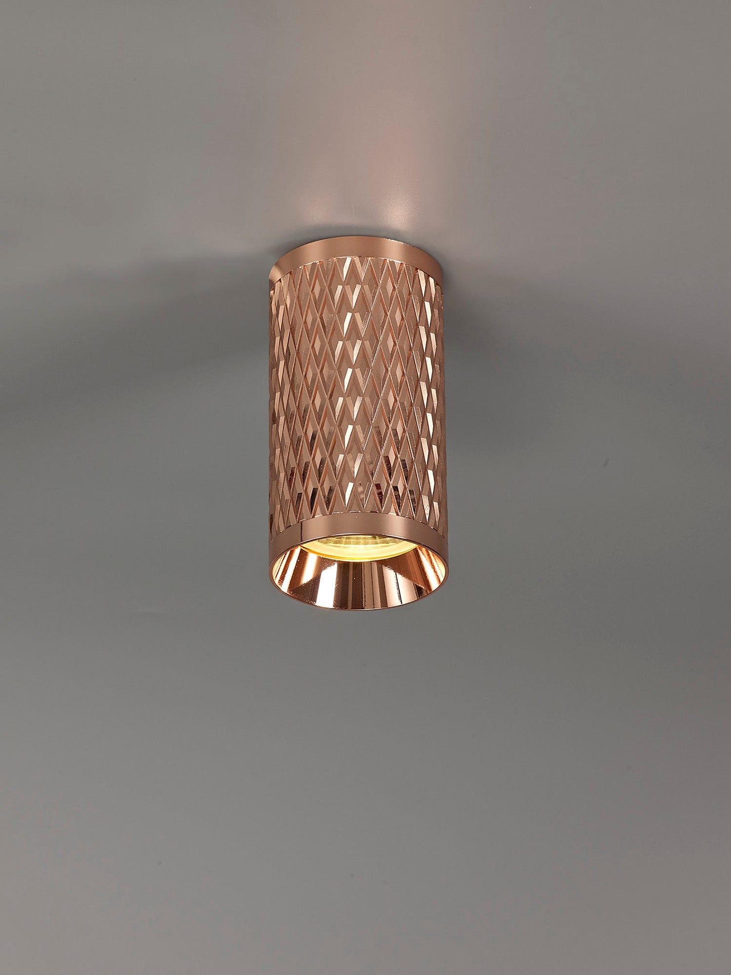 Heyes 11cm Surface Mounted Ceiling Light, 1 x GU10, Rose Gold
