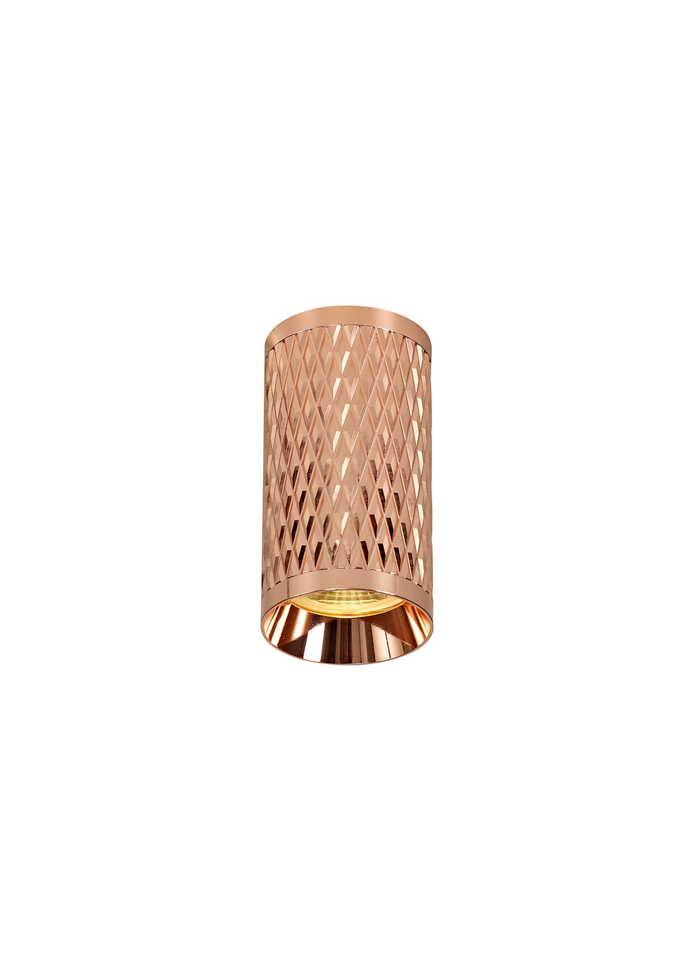 Heyes 1 Light 11cm Surface Mounted Ceiling GU10, Rose Gold and Acrylic Ring