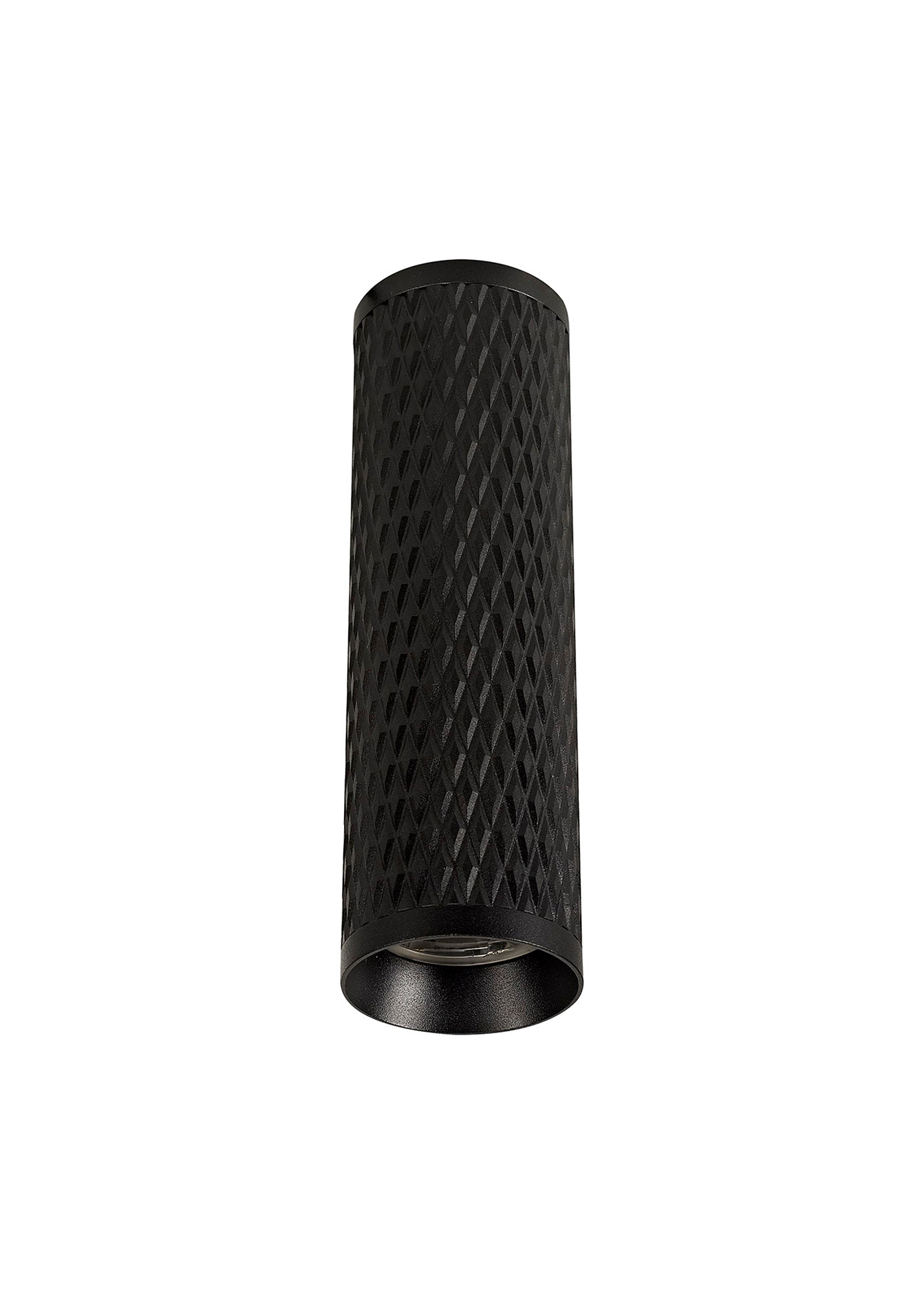 Heyes 1 Light 20cm Surface Mounted Ceiling GU10, Sand Black and Acrylic Ring