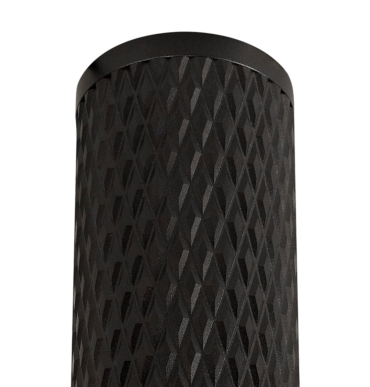 Heyes 1 Light 20cm Surface Mounted Ceiling GU10, Sand Black and Acrylic Ring