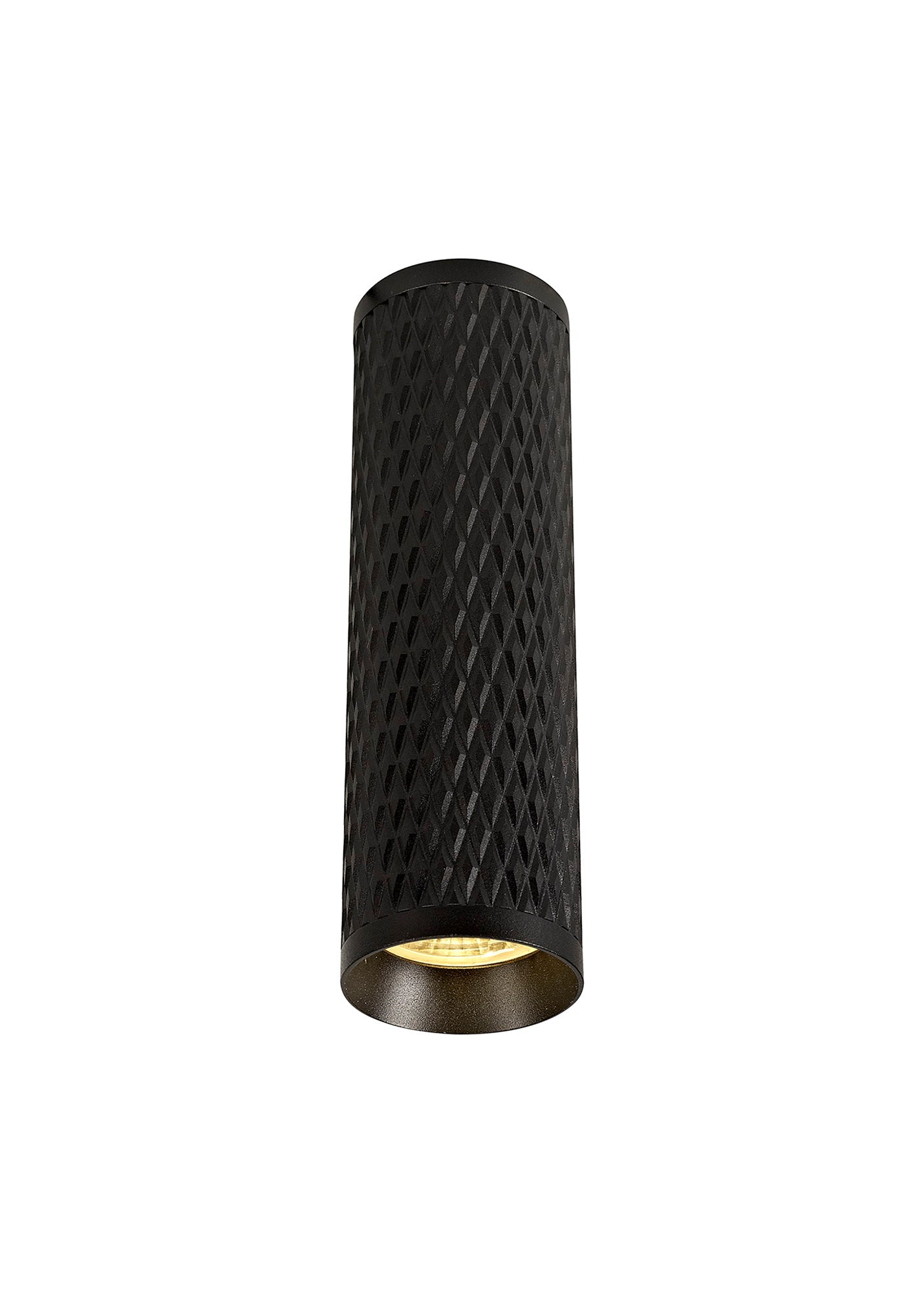 Heyes 1 Light 20cm Surface Mounted Ceiling GU10, Sand Black and Acrylic Ring