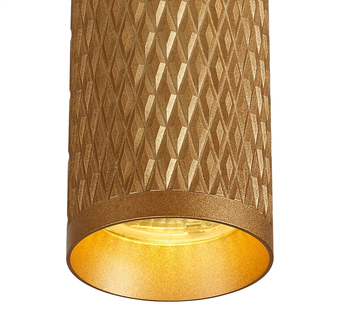 Heyes 20cm Surface Mounted Ceiling Light, 1 x GU10, Champagne Gold