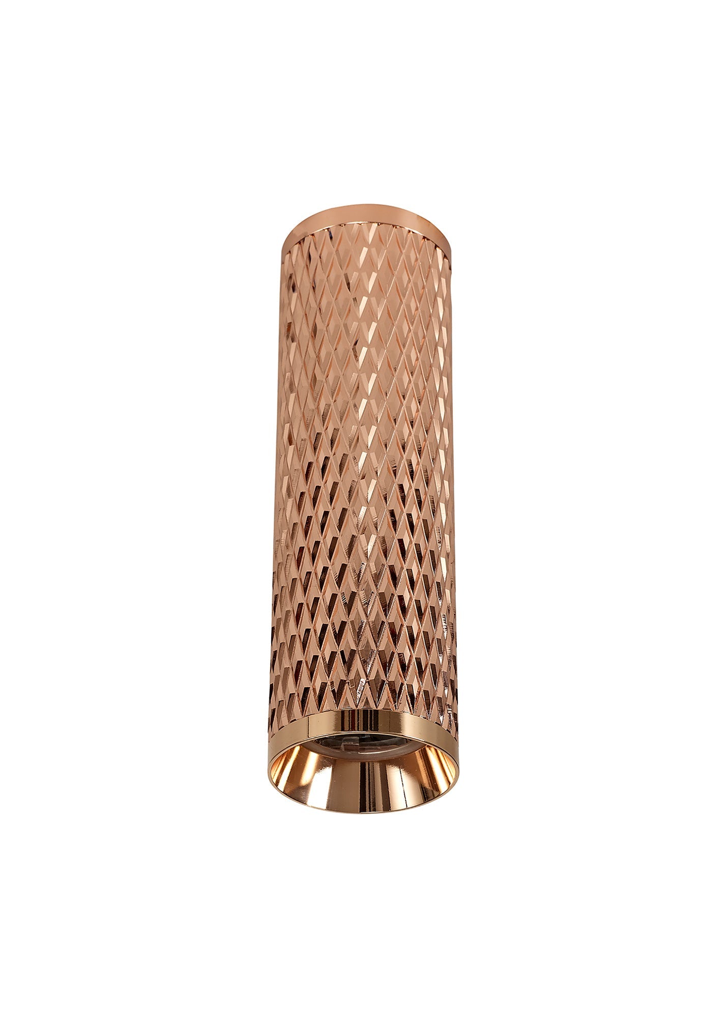 Heyes 1 Light 20cm Surface Mounted Ceiling GU10, Rose Gold and Acrylic Ring