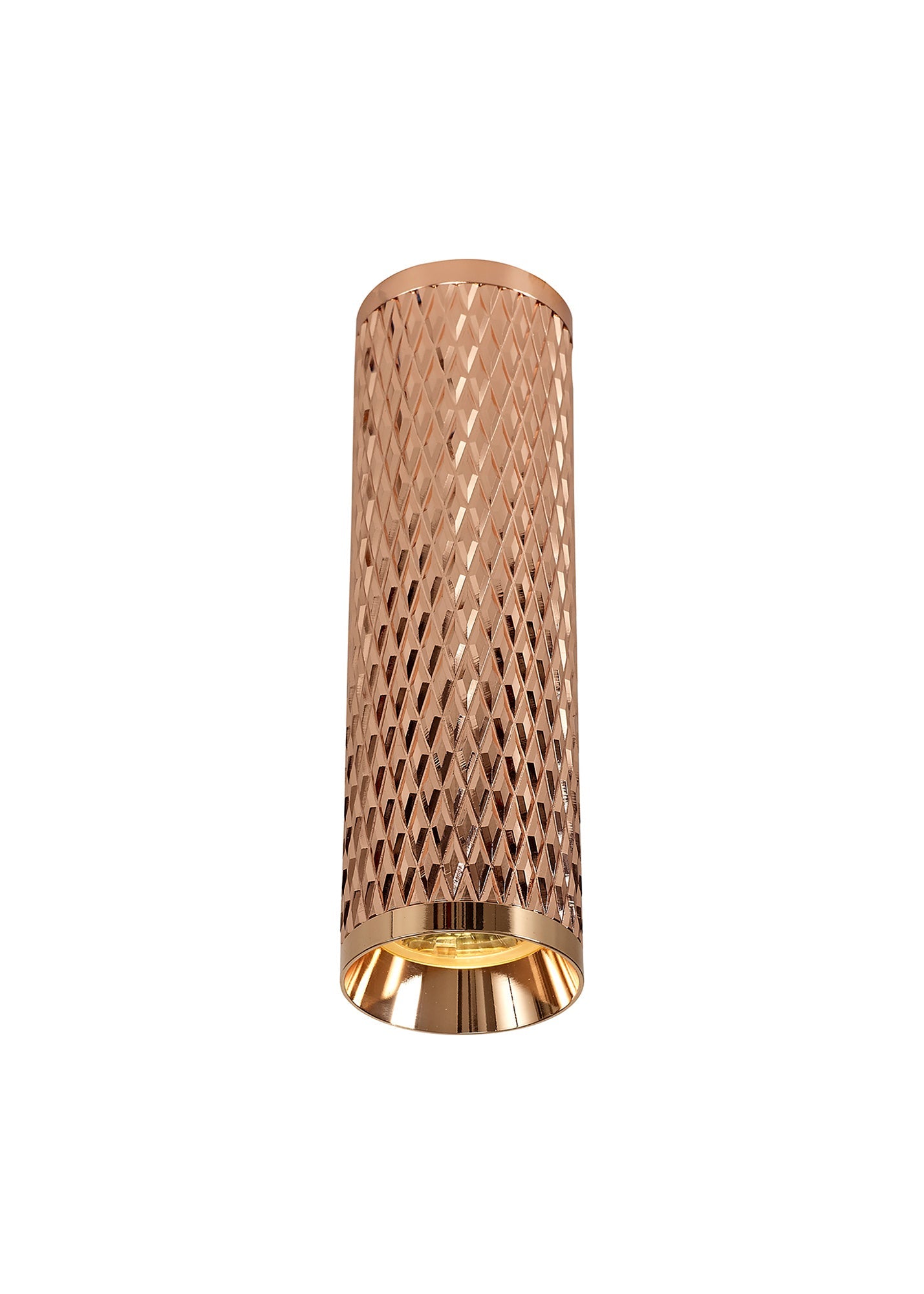 Heyes 1 Light 20cm Surface Mounted Ceiling GU10, Rose Gold and Acrylic Ring