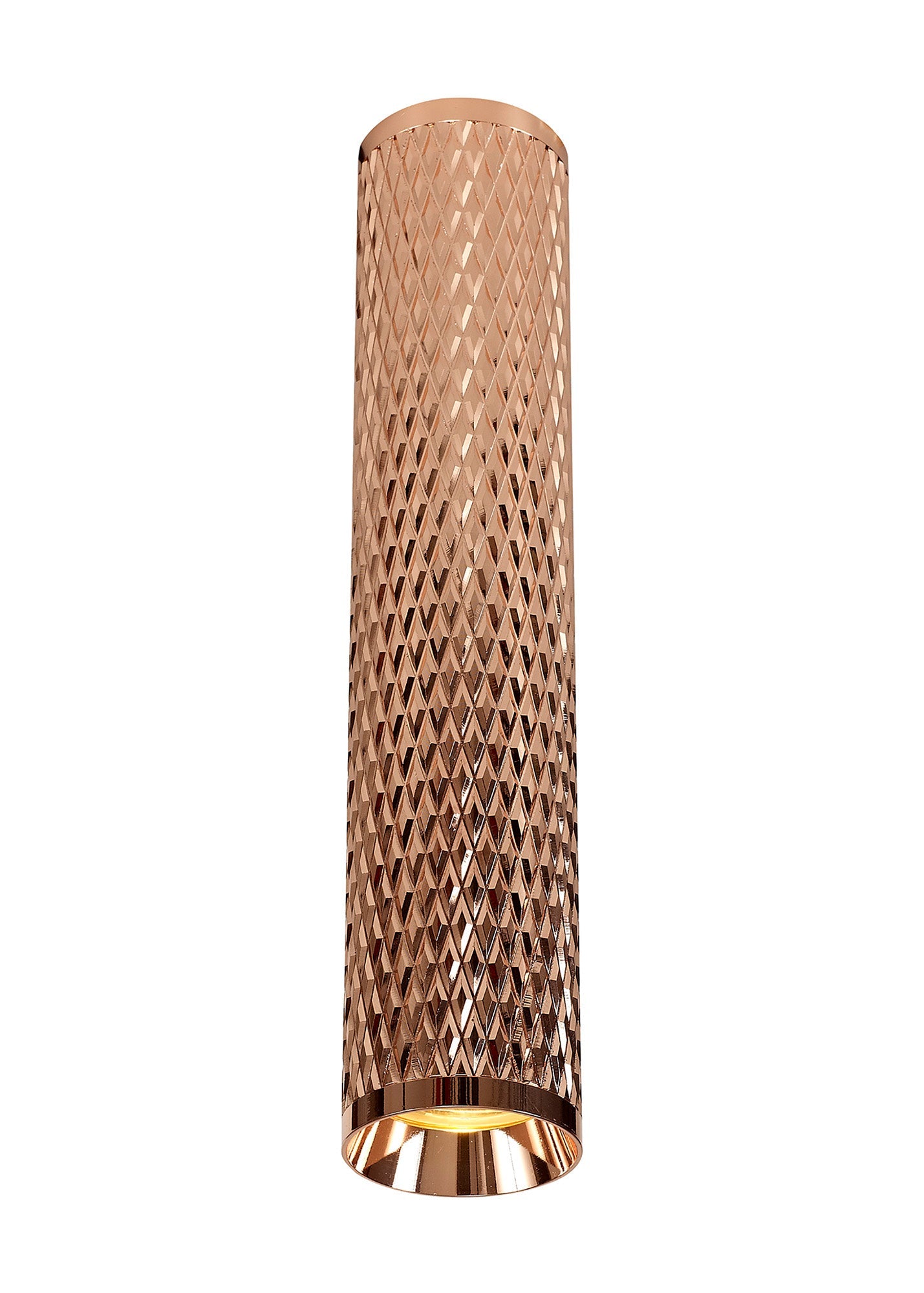 Heyes 1 Light 30cm Surface Mounted Ceiling GU10, Rose Gold and Acrylic Ring