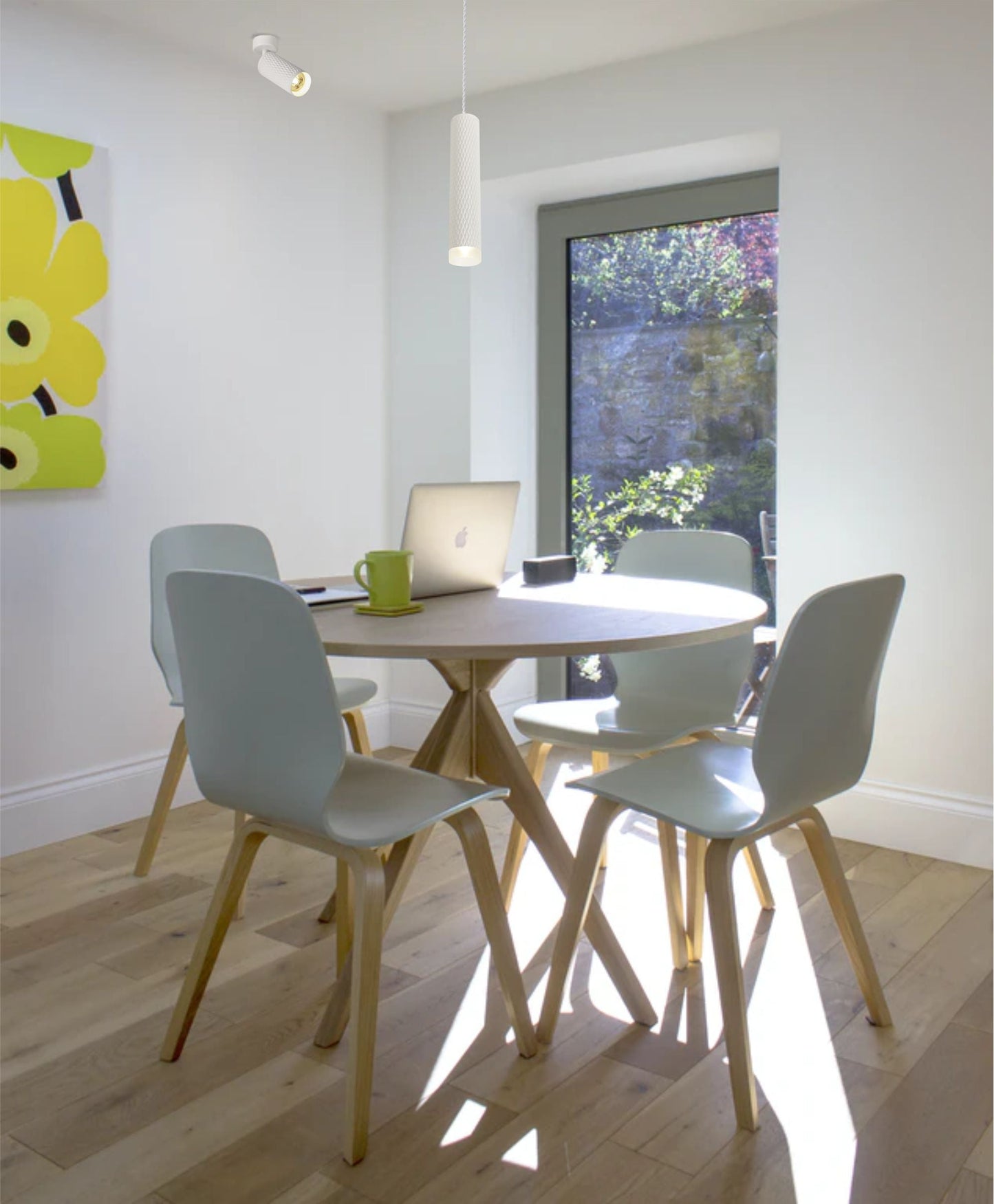 Heyes 1 Light 30cm Surface Mounted Ceiling GU10, Champagne Gold and Acrylic Ring