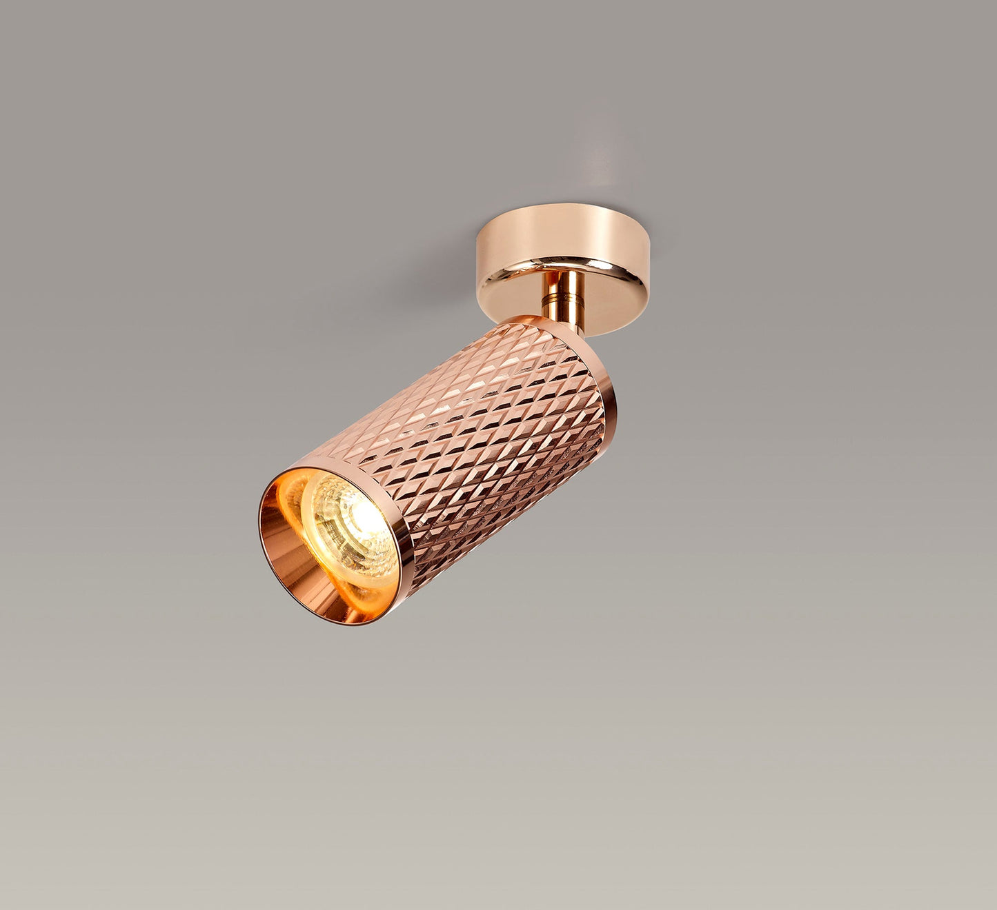 Heyes Surface Mounted Spot Light, 1 x GU10, Rose Gold