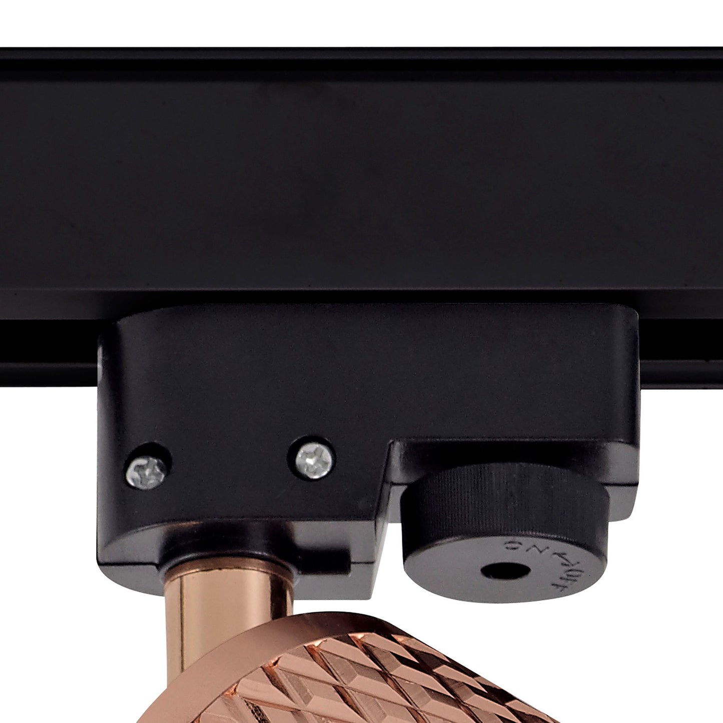 Heyes 1 Light Track Spotlight GU10, Rose Gold and Acrylic Ring