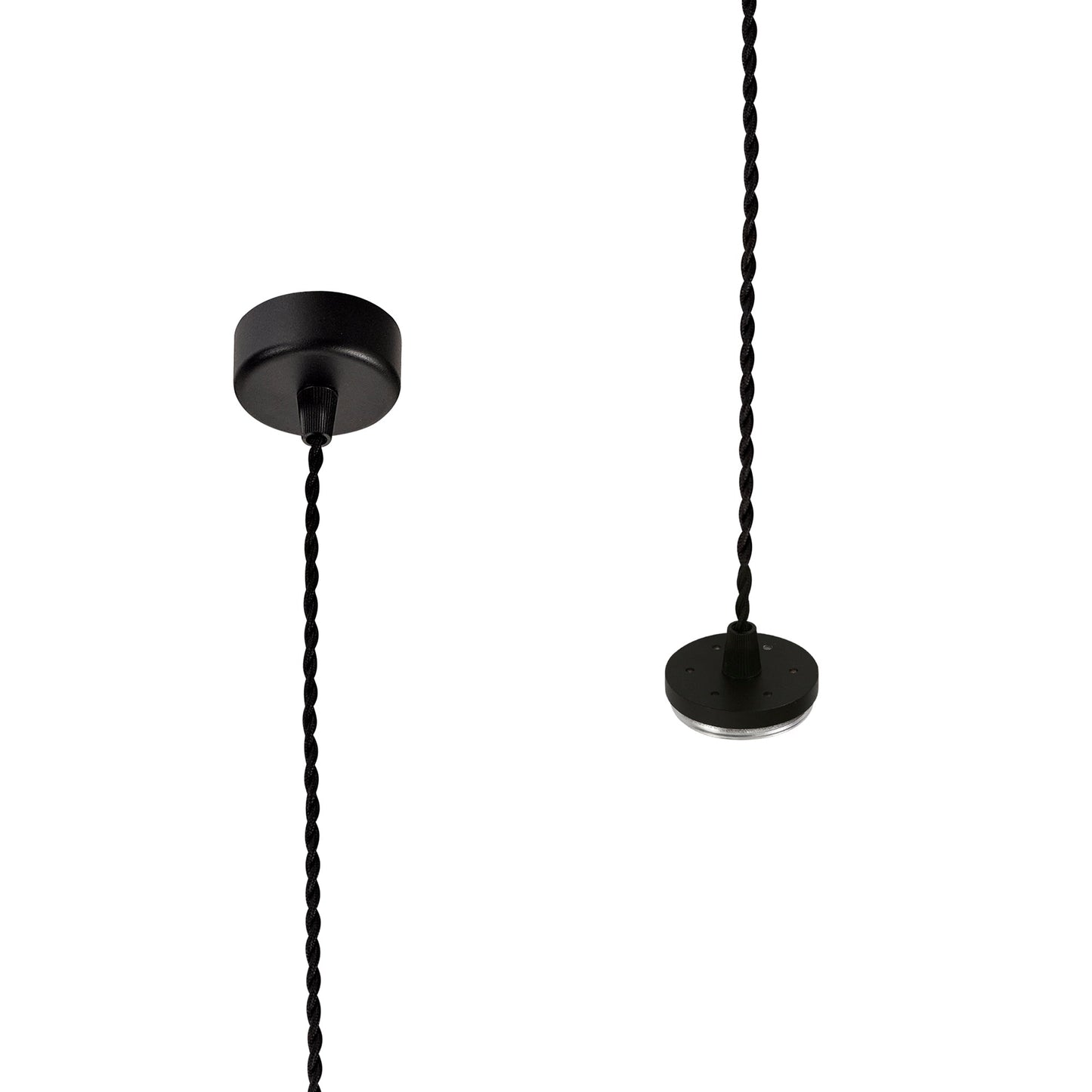 Heyes 1 Light 30cm Pendant Light GU10, Sand Black and Acrylic Ring