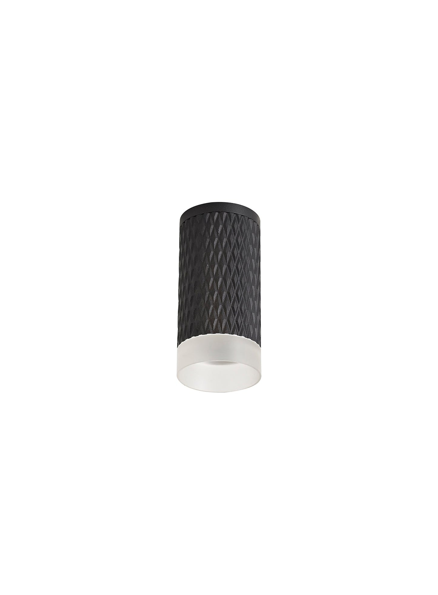 Heyes 1 Light 11cm Surface Mounted Ceiling GU10, Sand Black and Acrylic Ring