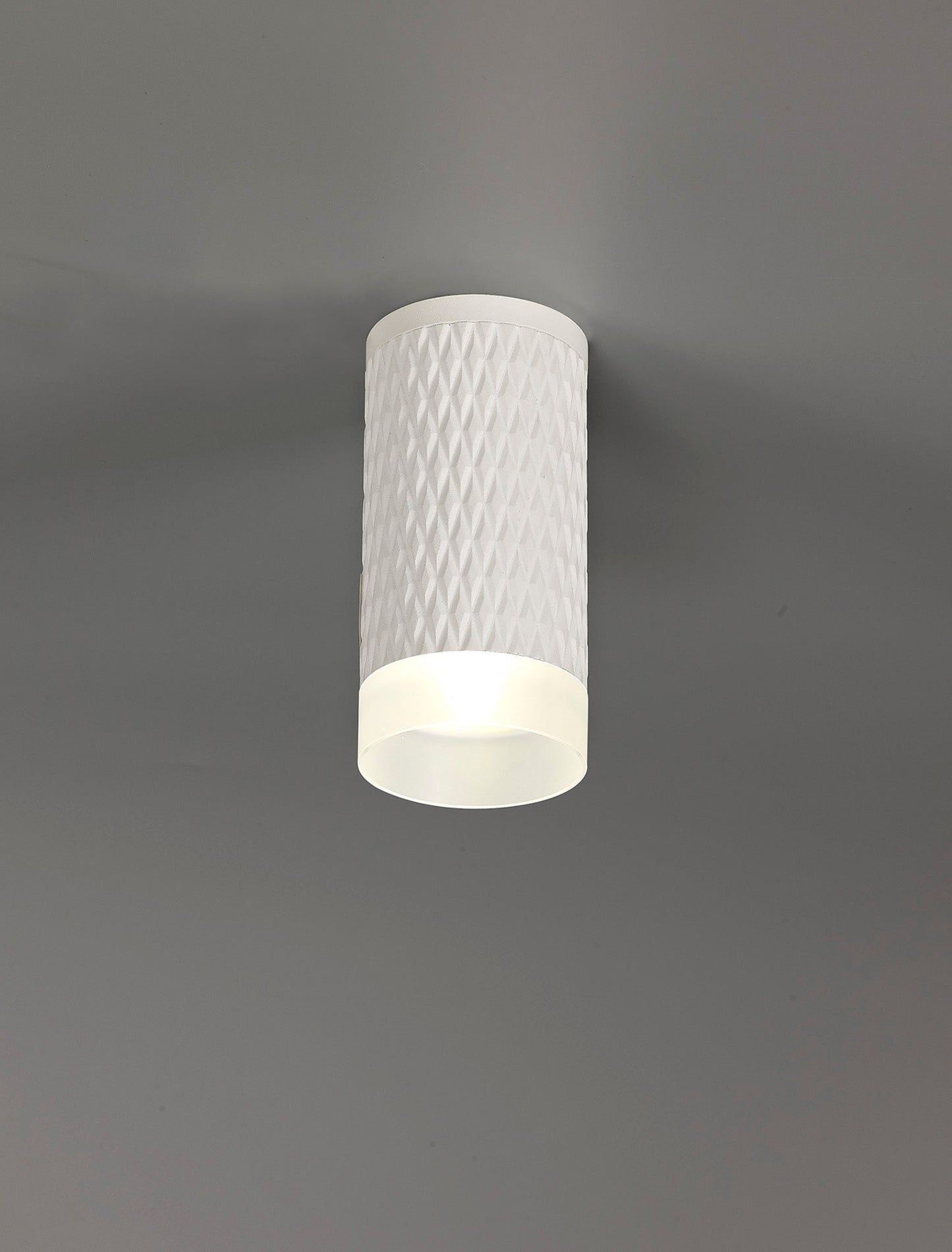 Heyes 1 Light 11cm Surface Mounted Ceiling GU10, Sand White and Acrylic Ring