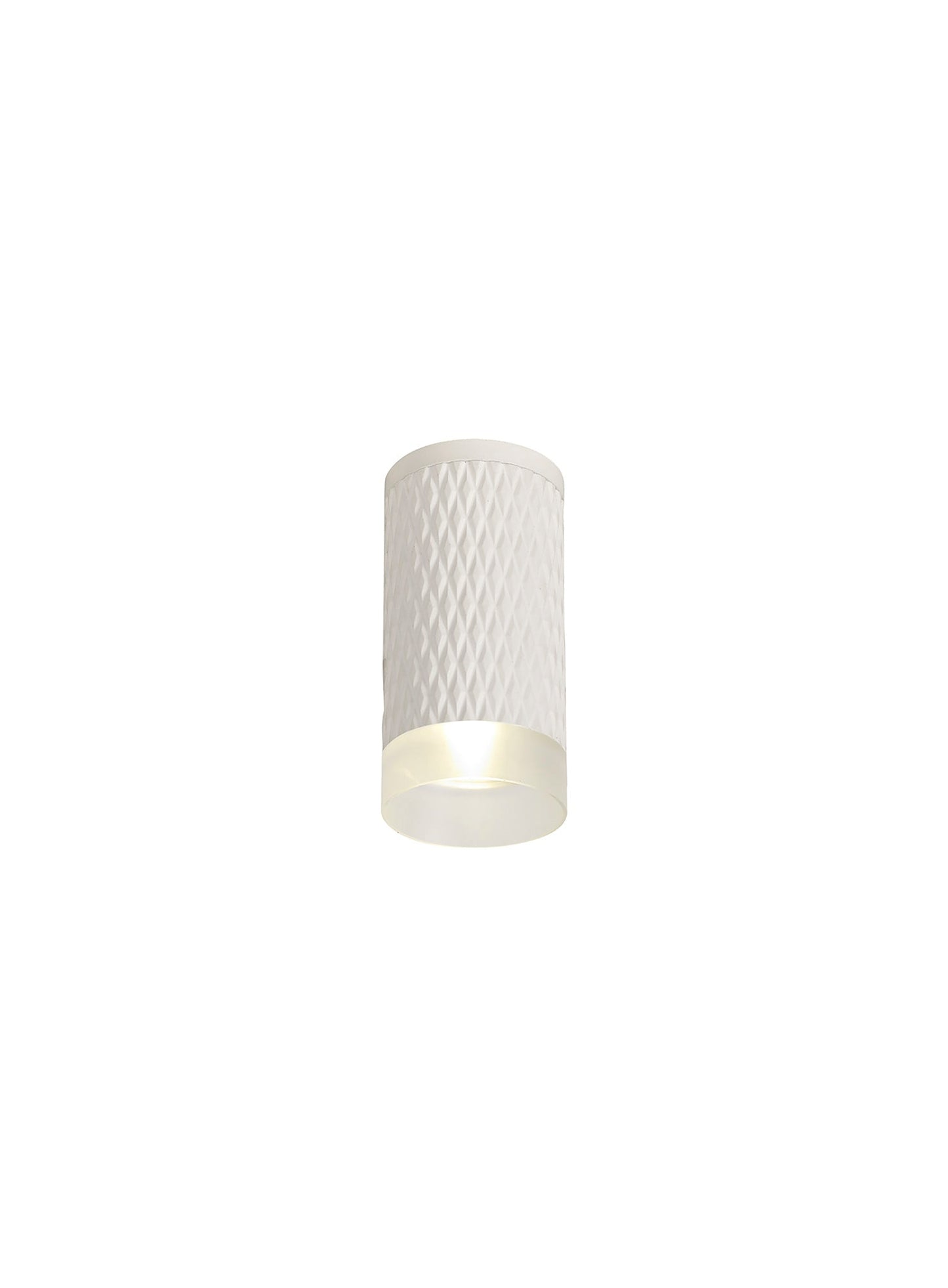 Heyes 1 Light 11cm Surface Mounted Ceiling GU10, Sand White and Acrylic Ring