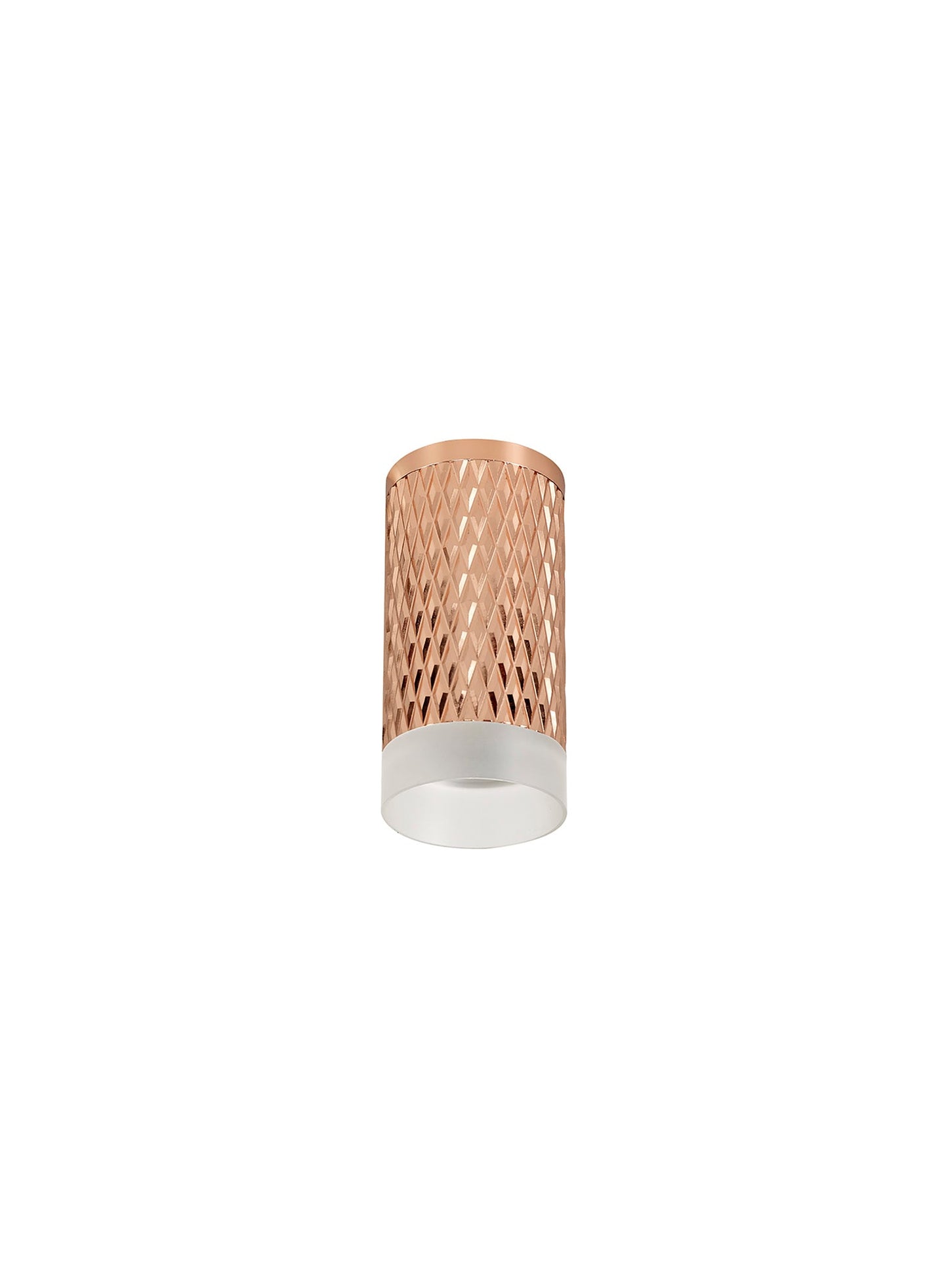 Heyes 1 Light 11cm Surface Mounted Ceiling GU10, Rose Gold and Acrylic Ring