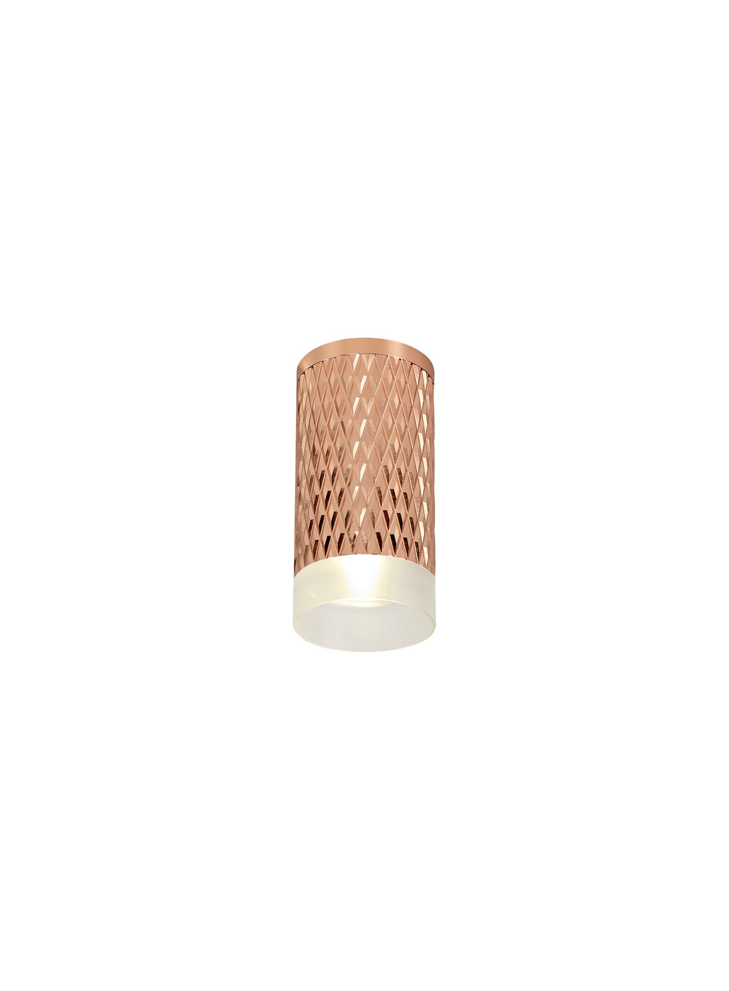Heyes 1 Light 11cm Surface Mounted Ceiling GU10, Rose Gold and Acrylic Ring