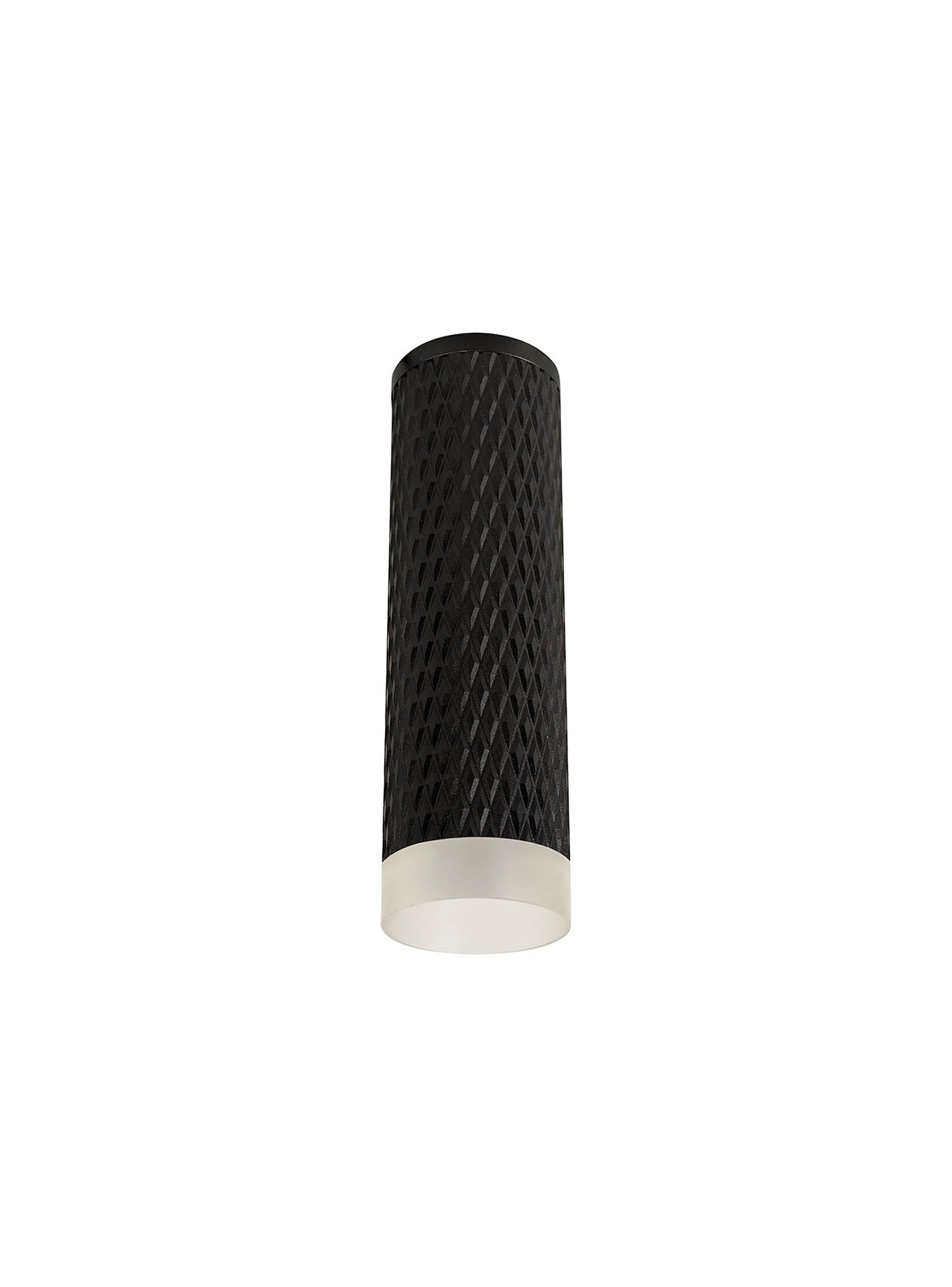 Heyes 1 Light 20cm Surface Mounted Ceiling GU10, Sand Black and Acrylic Ring