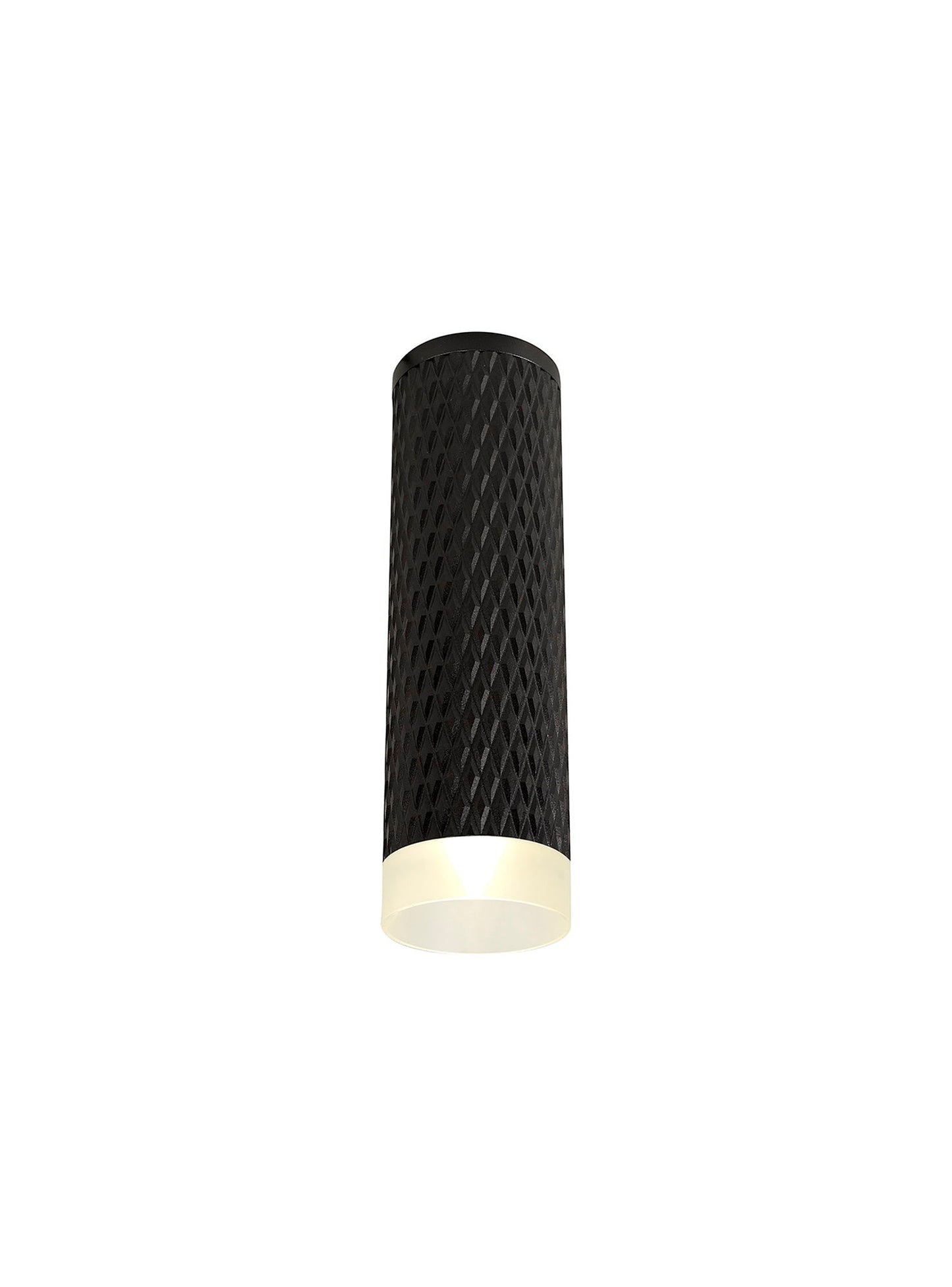 Heyes 1 Light 20cm Surface Mounted Ceiling GU10, Sand Black and Acrylic Ring