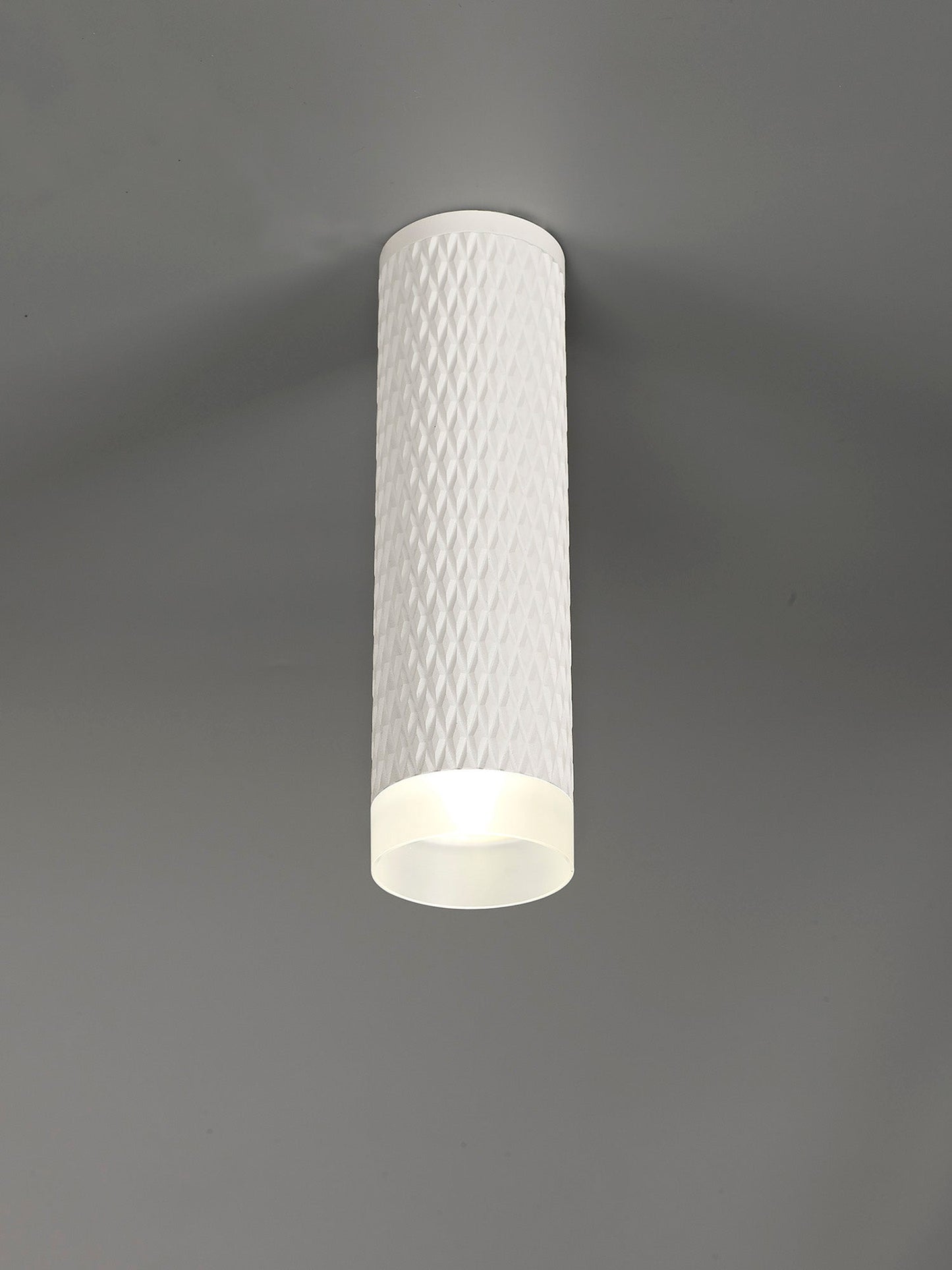 Heyes 1 Light 20cm Surface Mounted Ceiling GU10, Sand White and Acrylic Ring