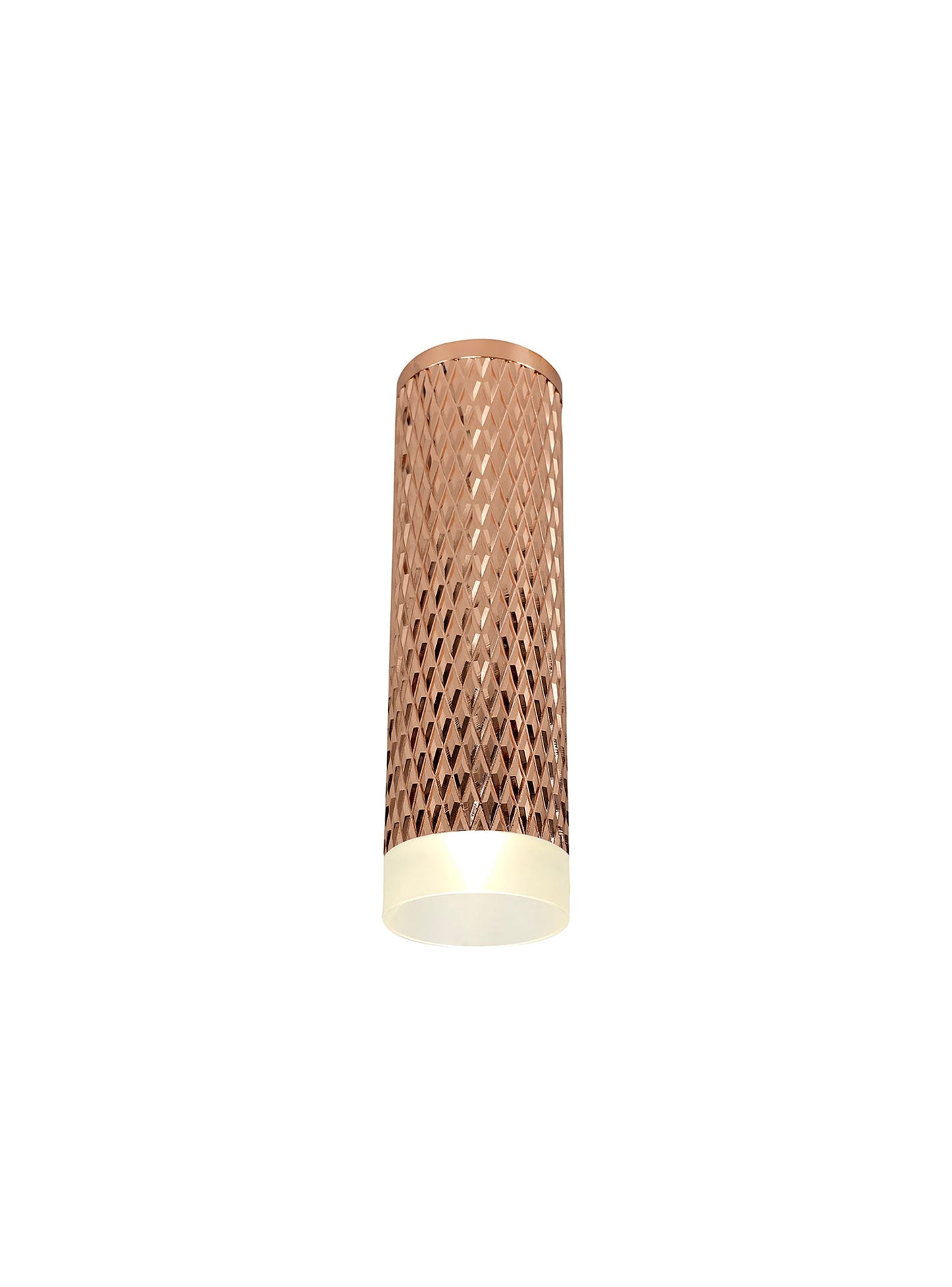 Heyes 1 Light 20cm Surface Mounted Ceiling GU10, Rose Gold and Acrylic Ring