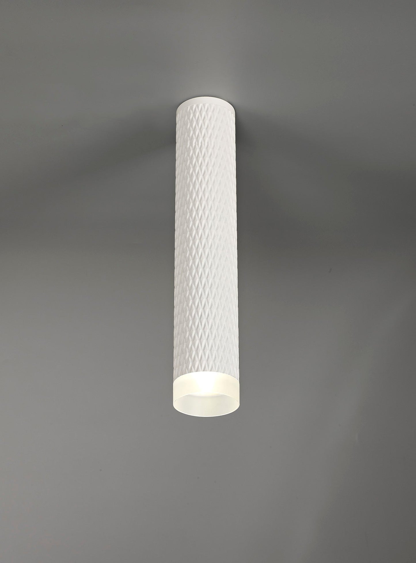 Heyes 1 Light 30cm Surface Mounted Ceiling GU10, Sand White and Acrylic Ring