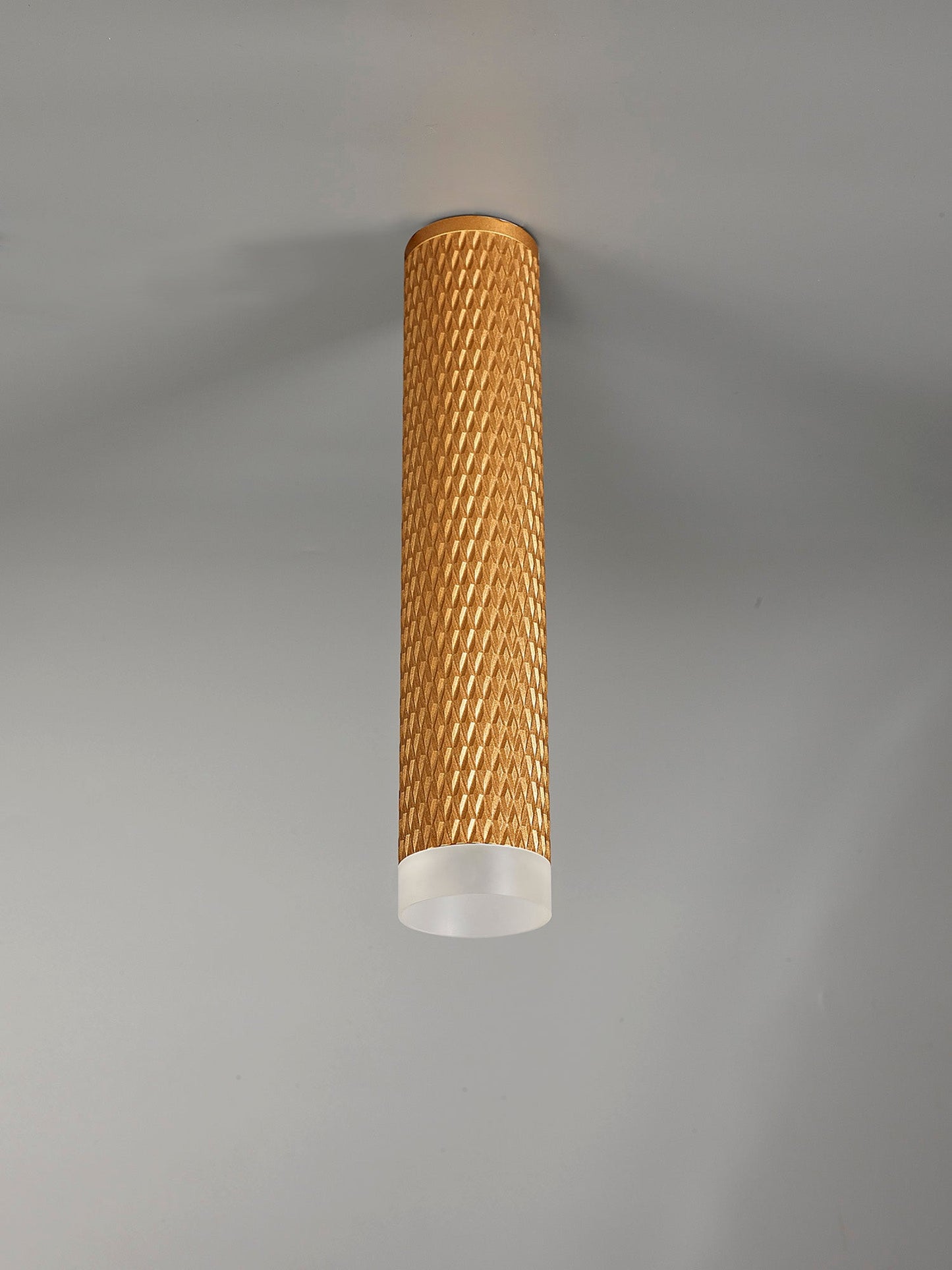 Heyes 1 Light 30cm Surface Mounted Ceiling GU10, Champagne Gold and Acrylic Ring