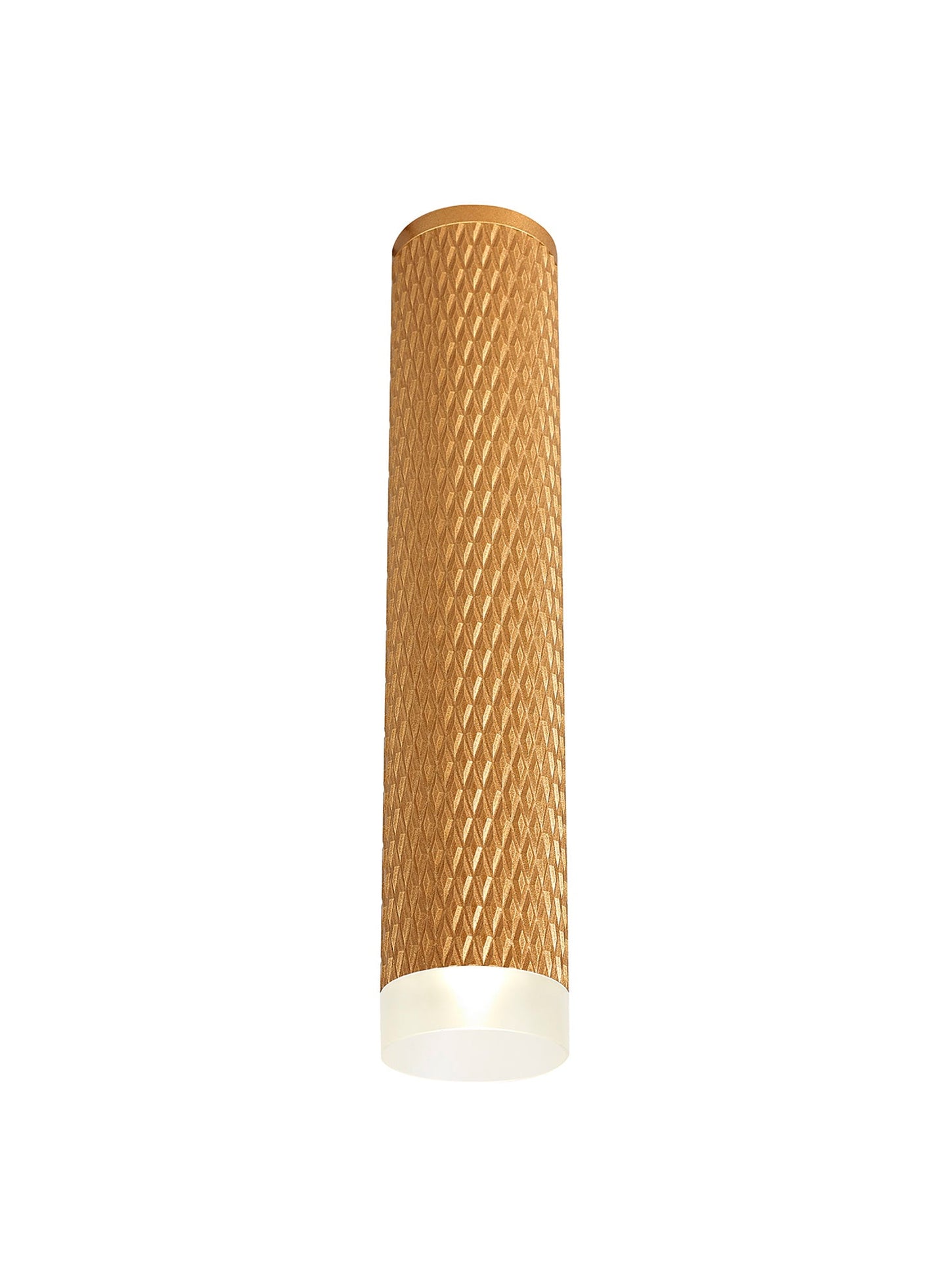 Heyes 1 Light 30cm Surface Mounted Ceiling GU10, Champagne Gold and Acrylic Ring