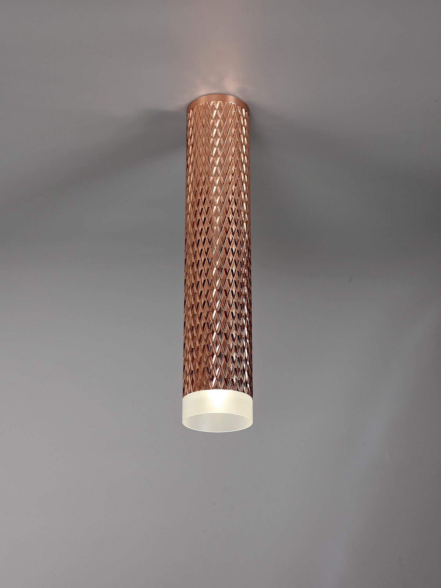Heyes 1 Light 30cm Surface Mounted Ceiling GU10, Rose Gold and Acrylic Ring