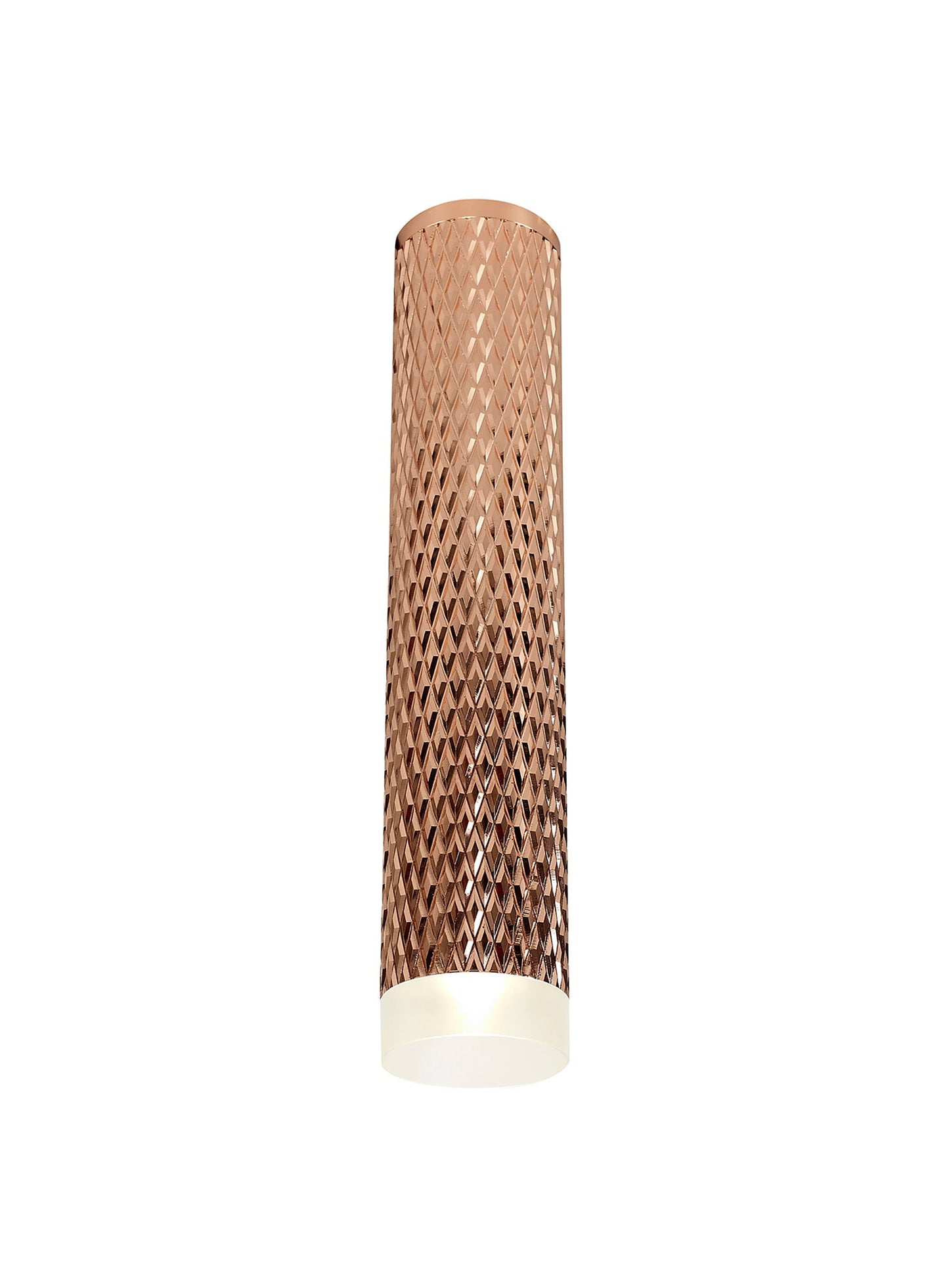 Heyes 1 Light 30cm Surface Mounted Ceiling GU10, Rose Gold and Acrylic Ring