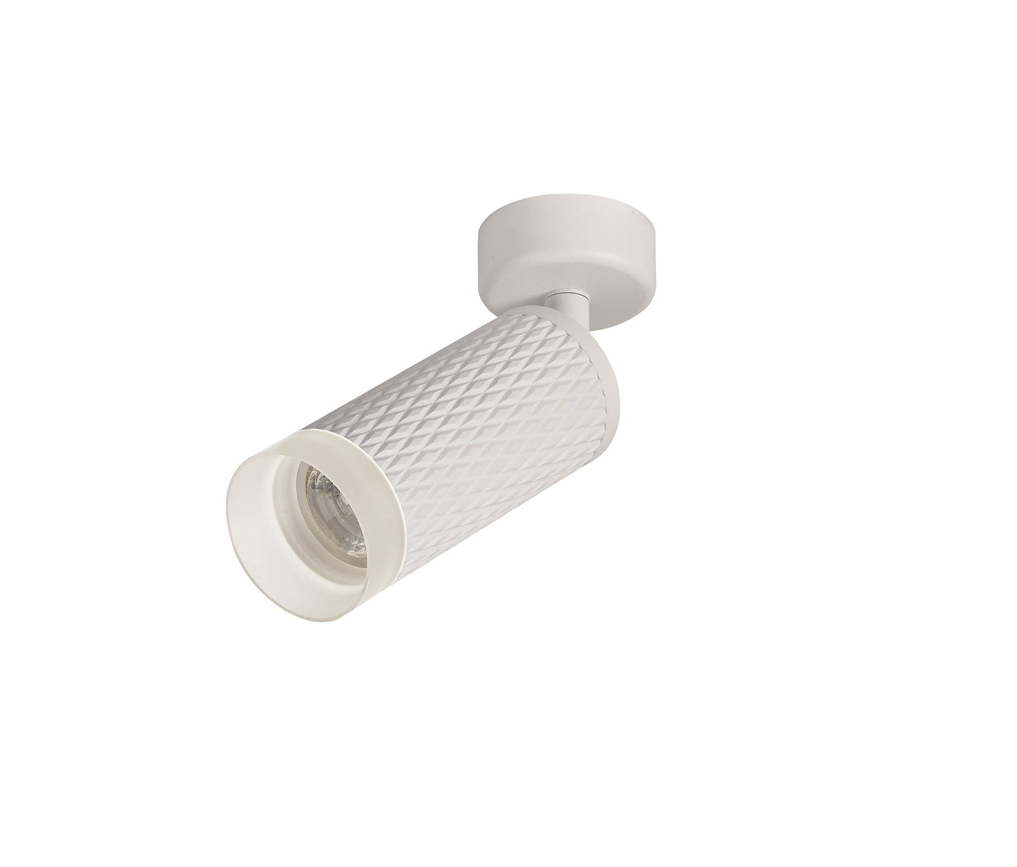 Heyes 1 Light Surface Mounted Spotlight GU10, Sand White and Acrylic Ring