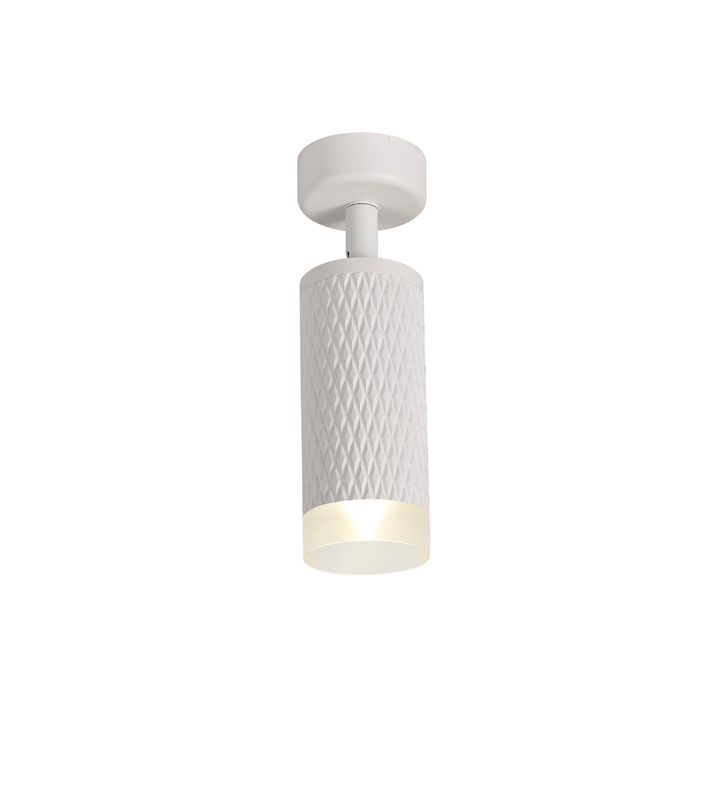 Heyes 1 Light Surface Mounted Spotlight GU10, Sand White and Acrylic Ring