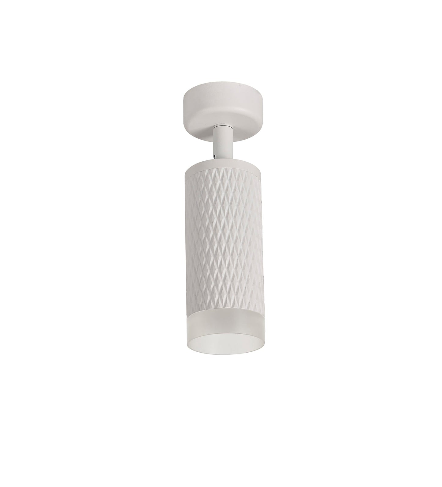 Heyes 1 Light Surface Mounted Spotlight GU10, Sand White and Acrylic Ring