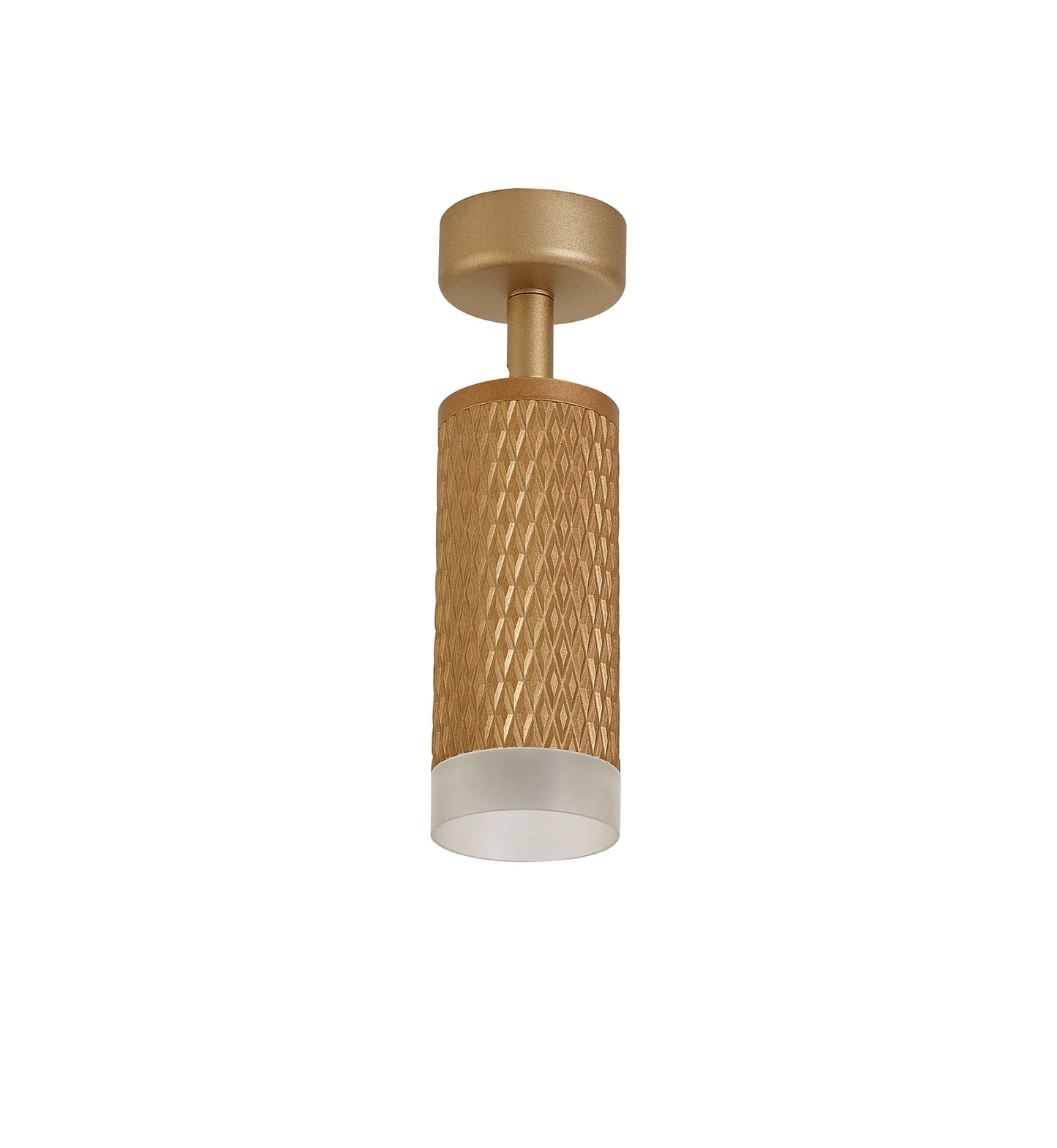 Heyes 1 Light Surface Mounted Spotlight GU10, Champagne Gold and Acrylic Ring