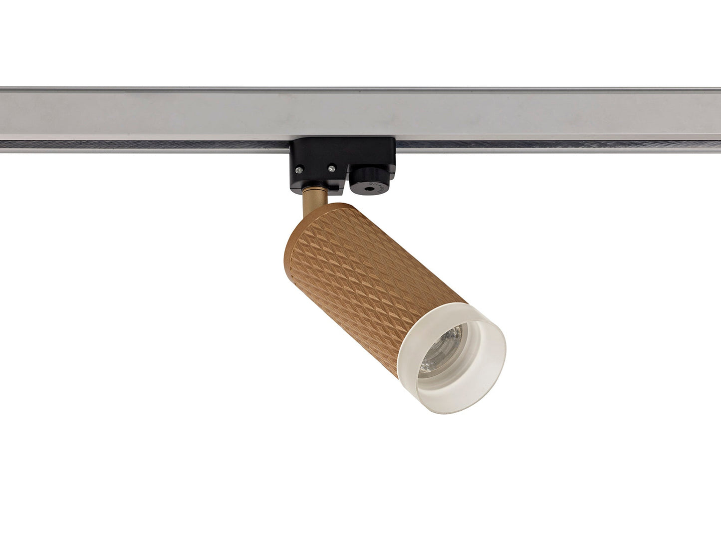 Heyes 1 Light Track Spotlight GU10, Champagne Gold and Acrylic Ring