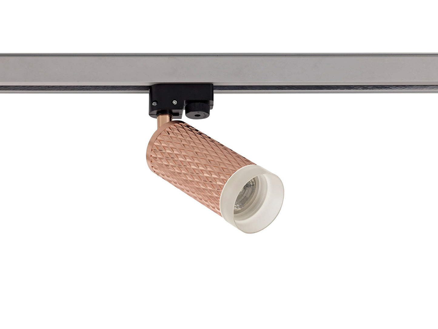 Heyes 1 Light Track Spotlight GU10, Rose Gold and Acrylic Ring