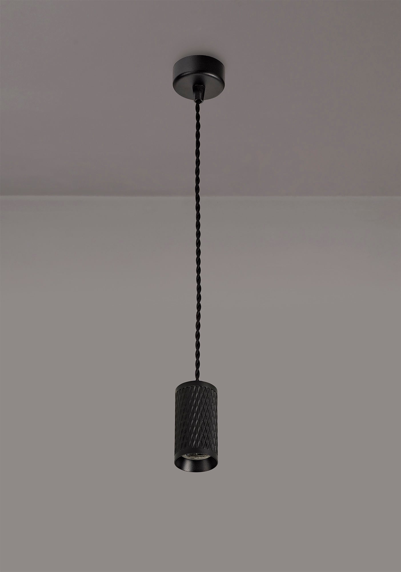 Heyes 1 Light 11cm Pendant Light GU10, Sand Black