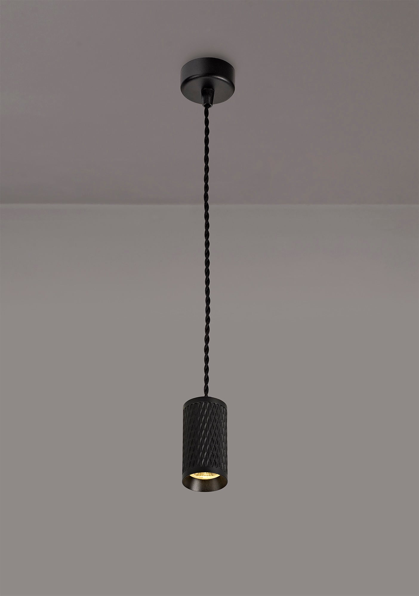 Heyes 1 Light 11cm Pendant Light GU10, Sand Black