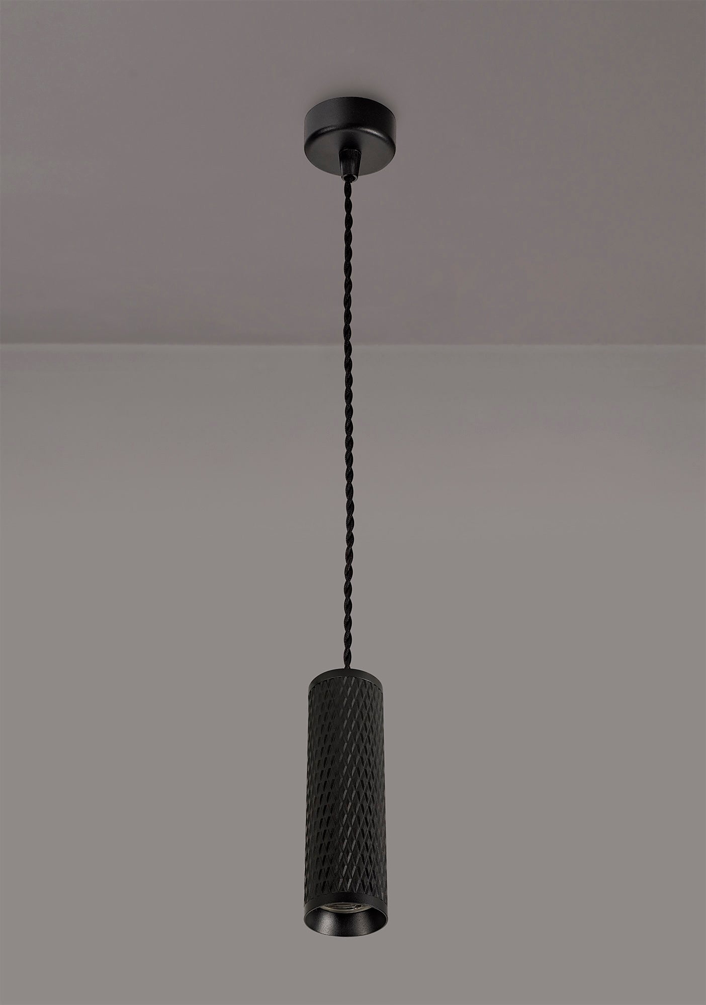Heyes 1 Light 20cm Pendant Light GU10, Sand Black