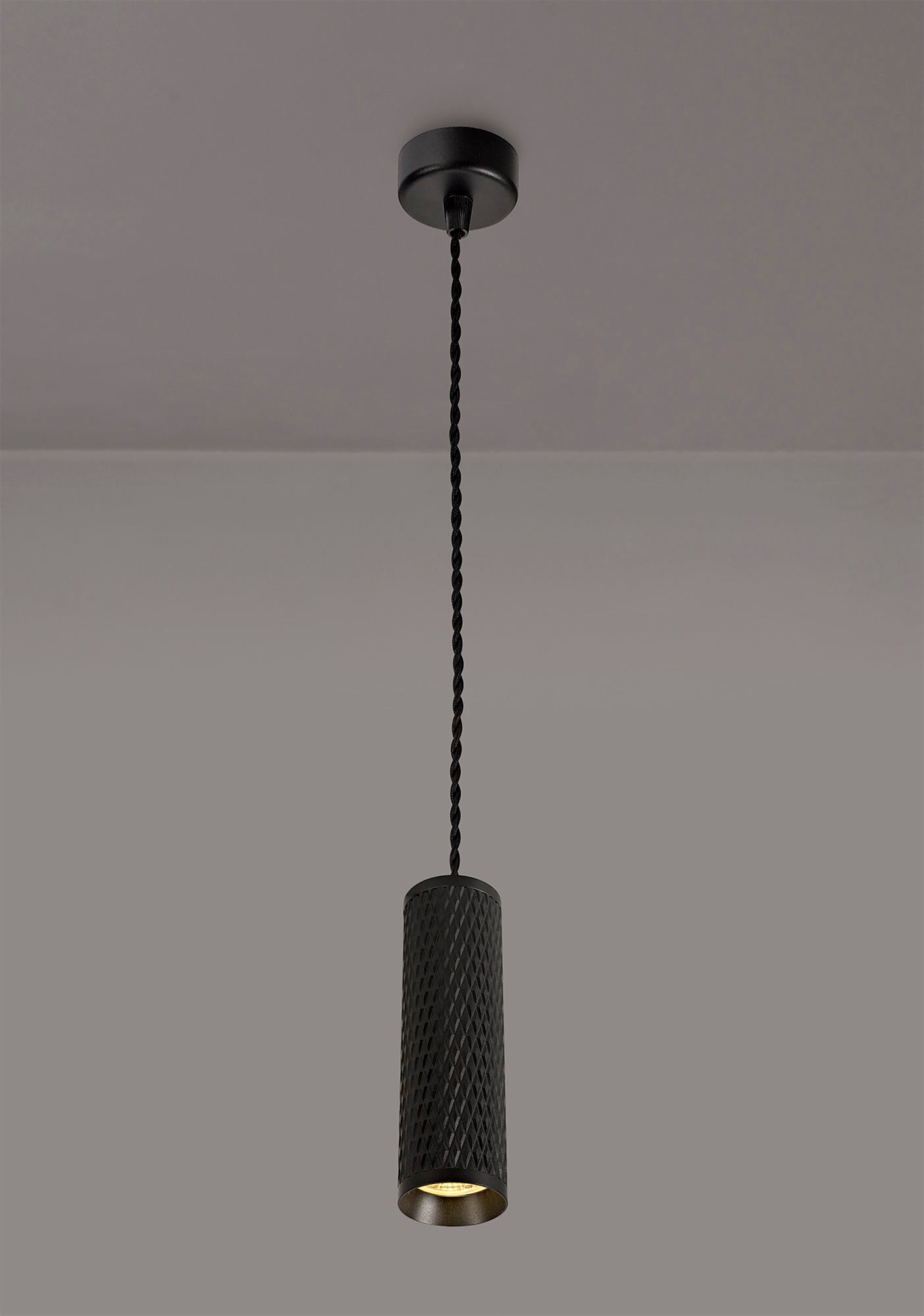 Heyes 1 Light 20cm Pendant Light GU10, Sand Black