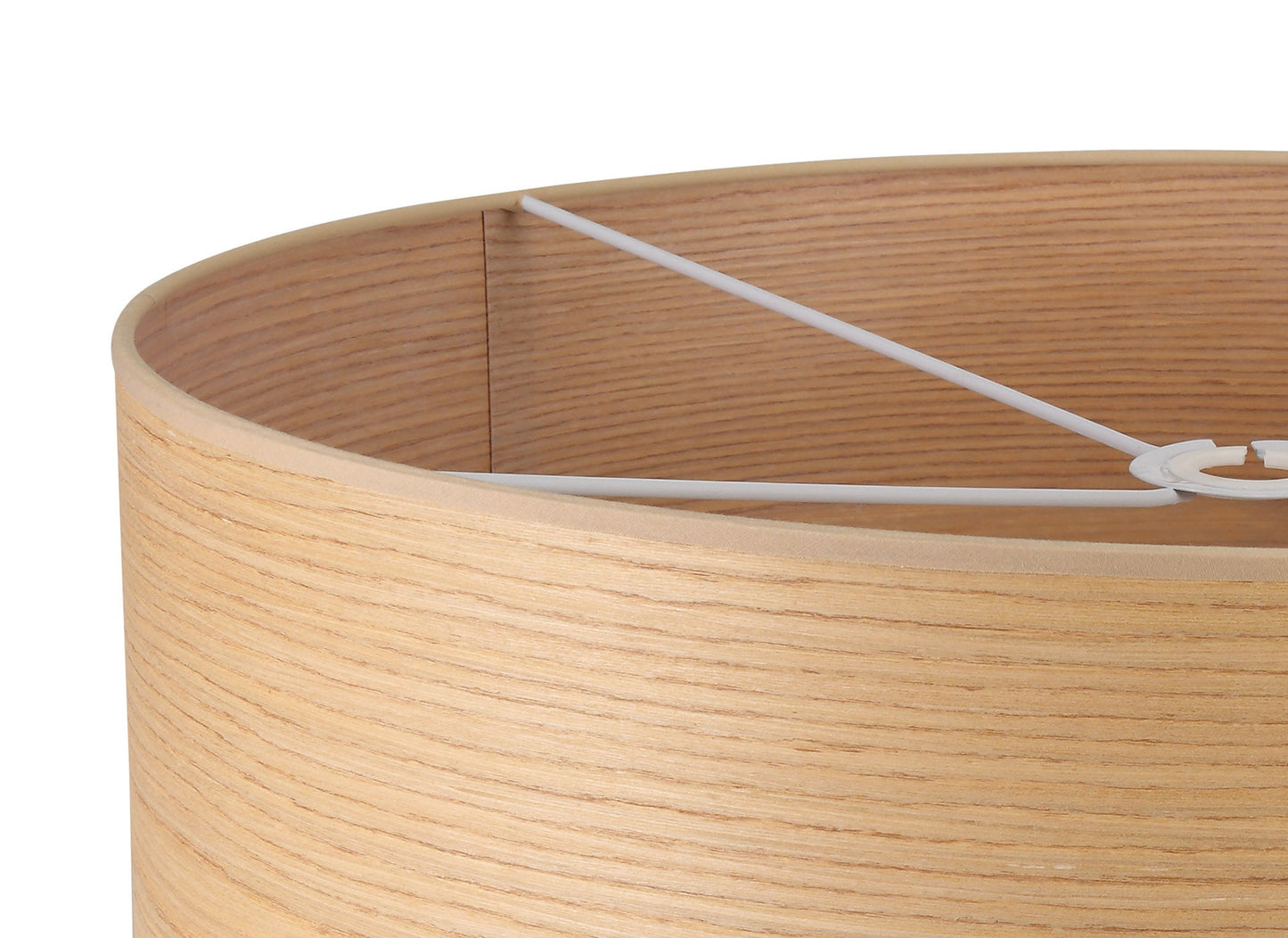 Hobcroft Round, 600 x 210mm Wood Effect Shade, Light Oak and White Laminate