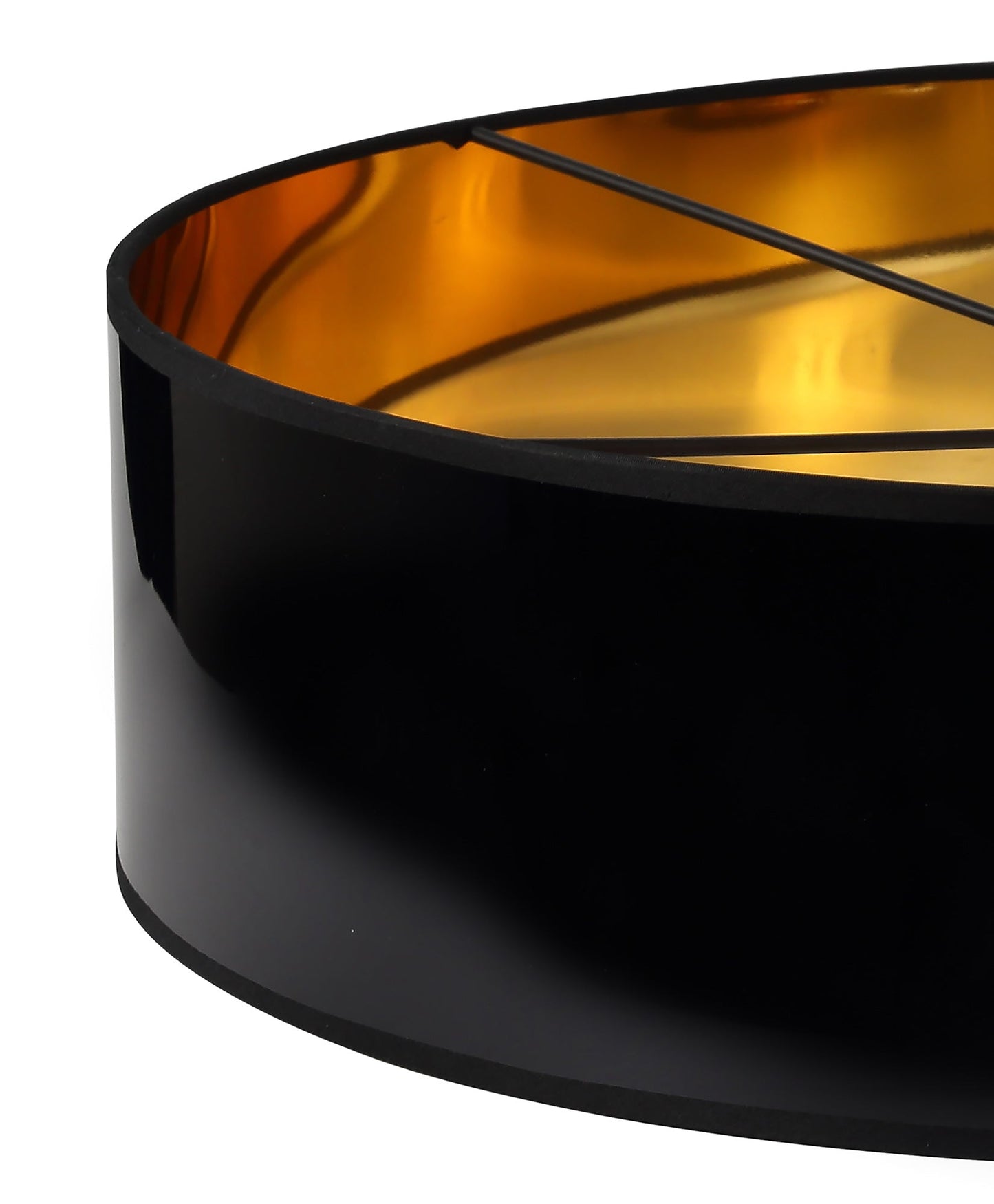 Hobcroft Round, 600 x 150mm Shade, Gold and Black