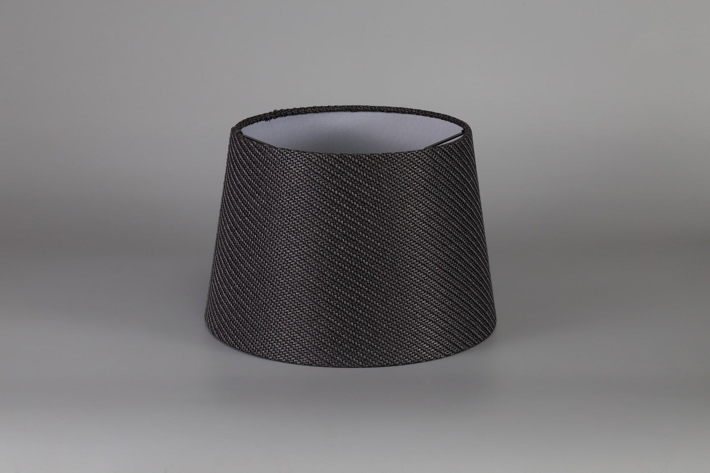 Hobcroft Round, 240 and 300 x 200mm Fabric Shade, Charcoal Grey and White Laminate