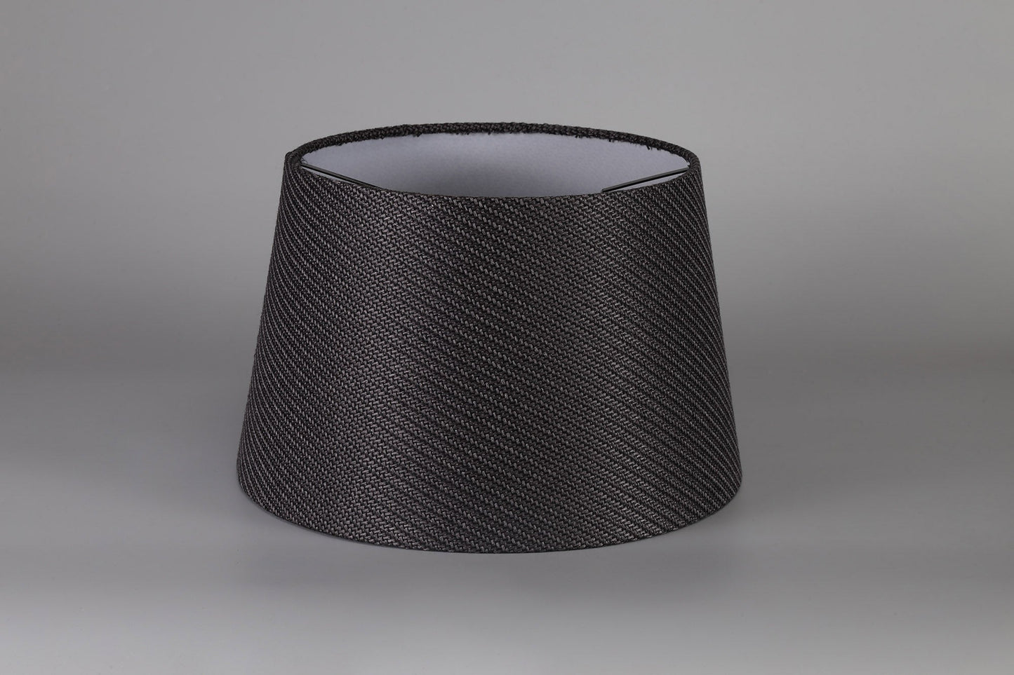 Hobcroft Round, 280 and 350 x 220mm Fabric Shade, Charcoal Grey and White Laminate