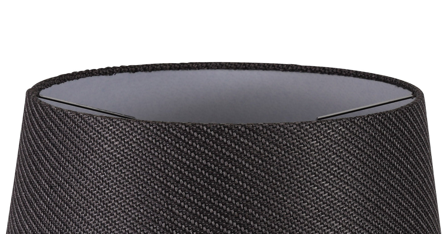 Hobcroft Round, 320 and 400 x 260mm Fabric Shade, Charcoal Grey and White Laminate