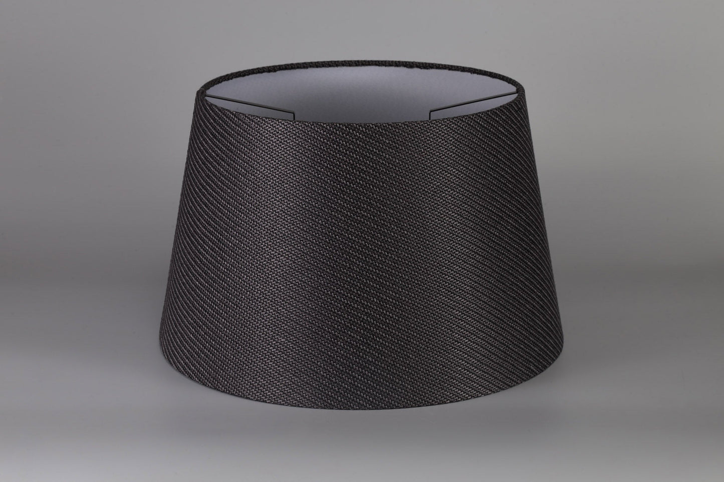 Hobcroft Round, 350 and 450 x 280mm Fabric Shade, Charcoal Grey and White Laminate