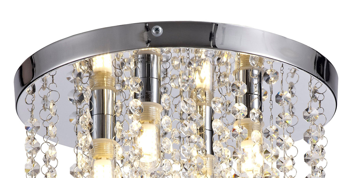 Kelsall Ceiling Light, 4 x G9, IP44, Polished Chrome and Crystal 2